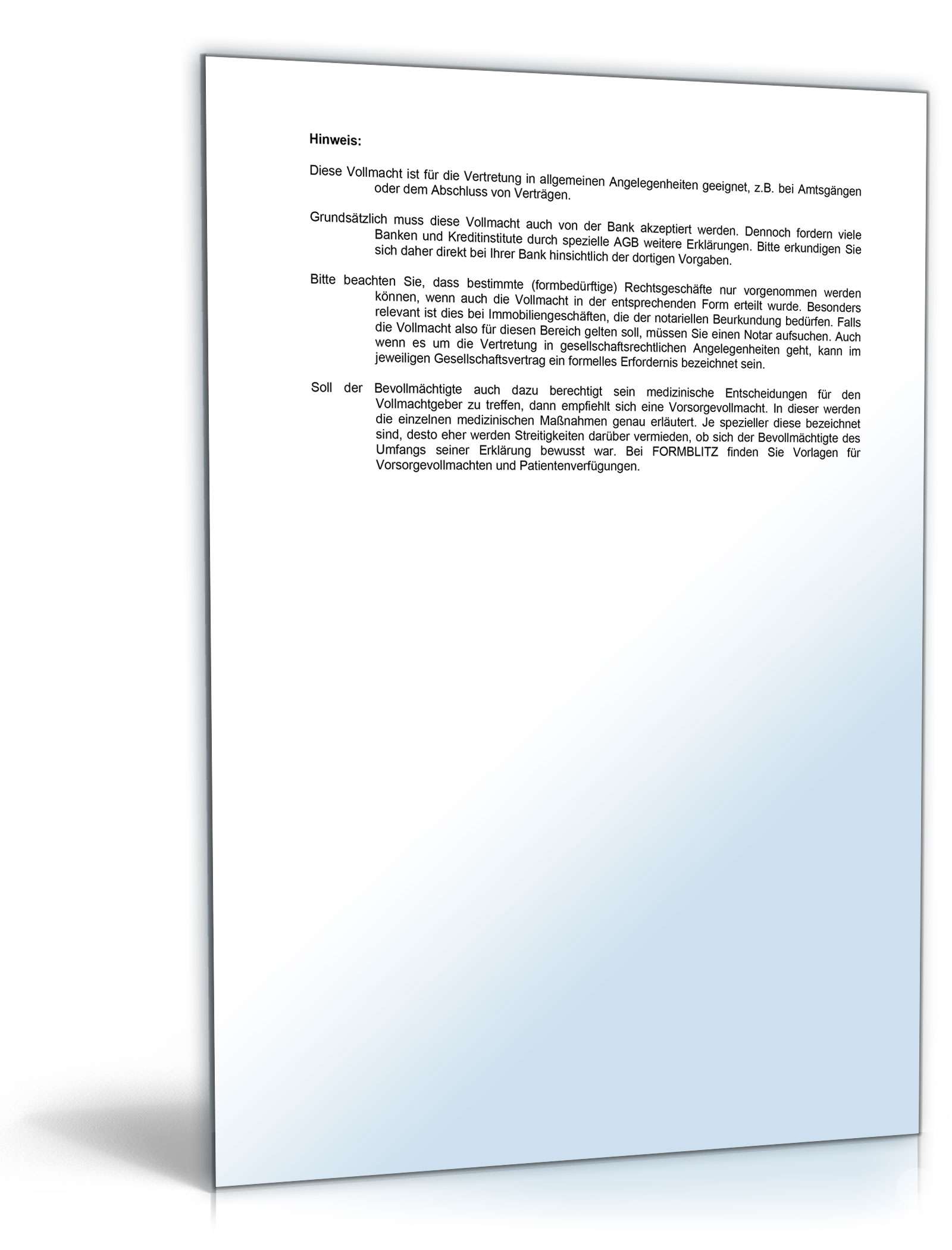 Generalvollmacht Eheleute Word. Seite: 2