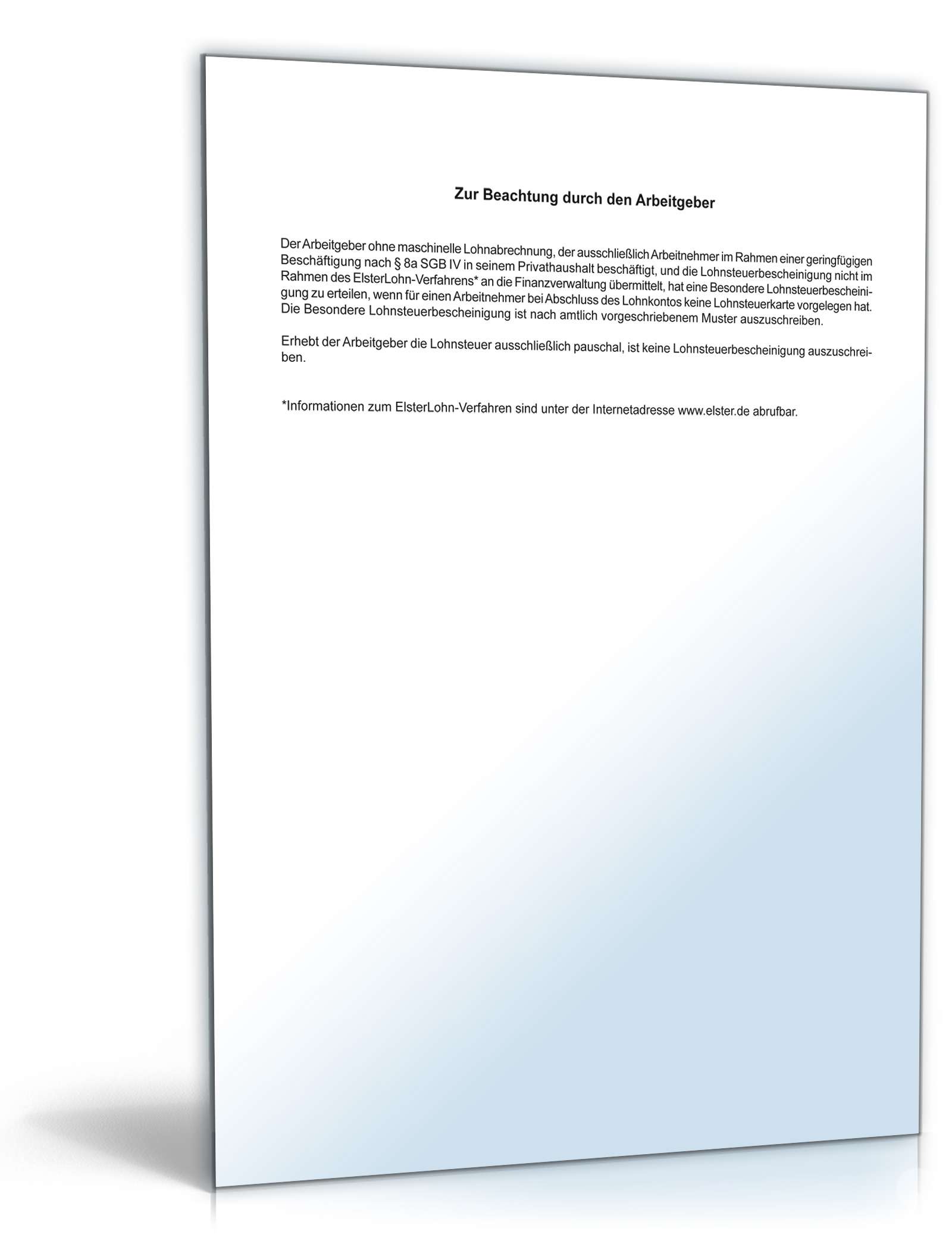 Besondere Lohnsteuerbescheinigung 2010 PDF. Seite: 2