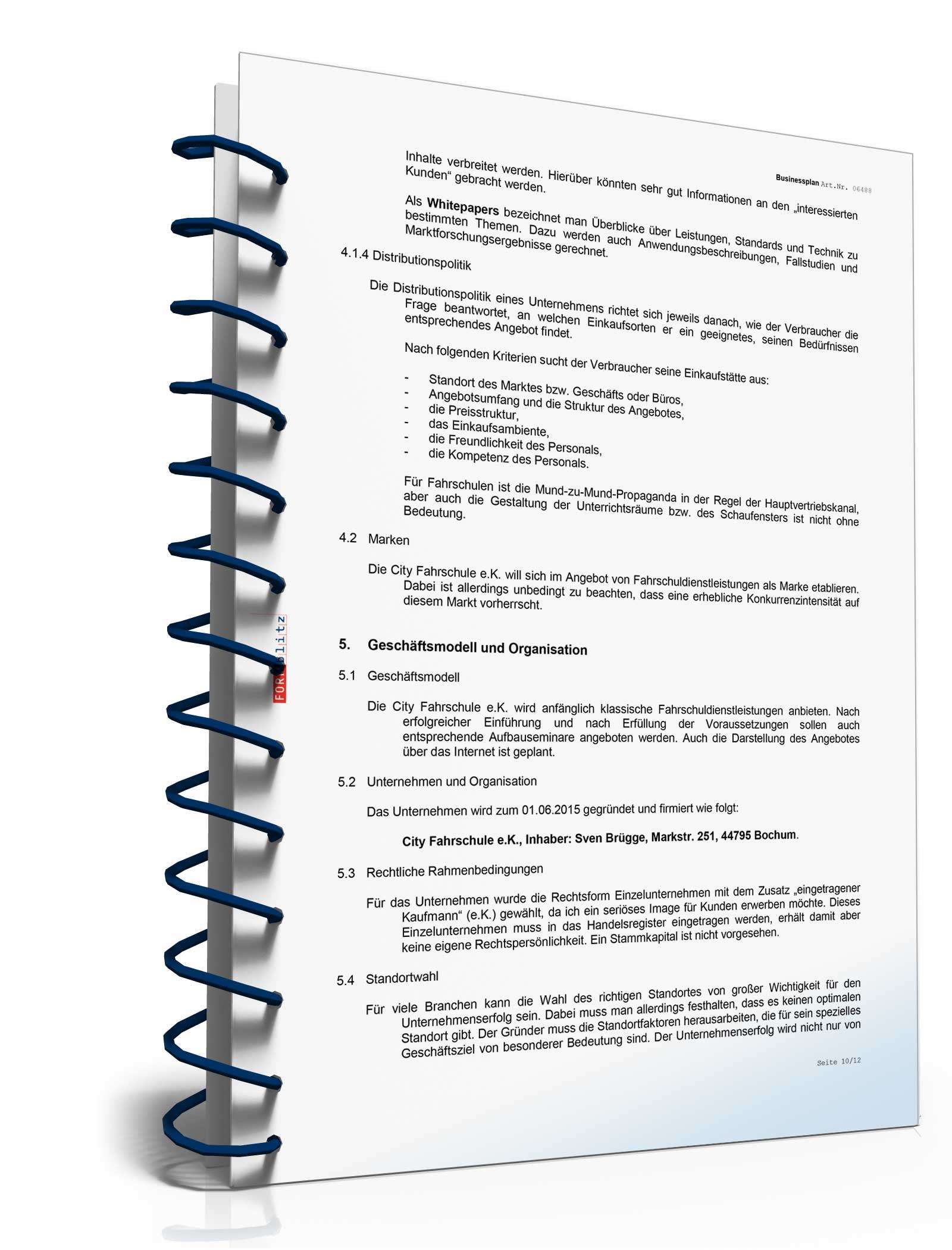 Businessplan Fahrschule Excel. Seite: 11