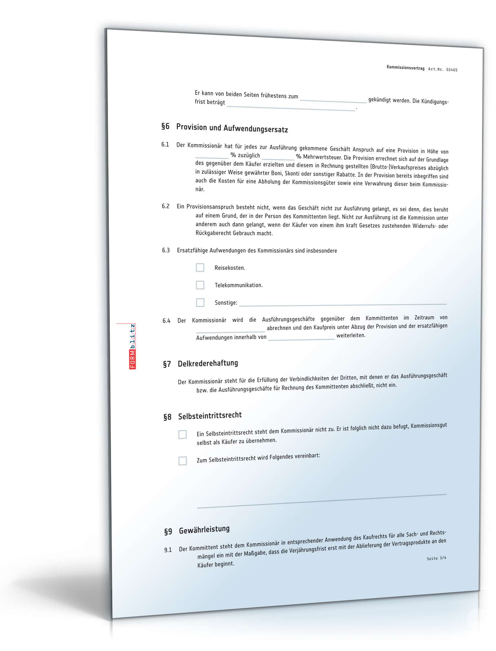 Kommissionsvertrag PDF. Seite: 3