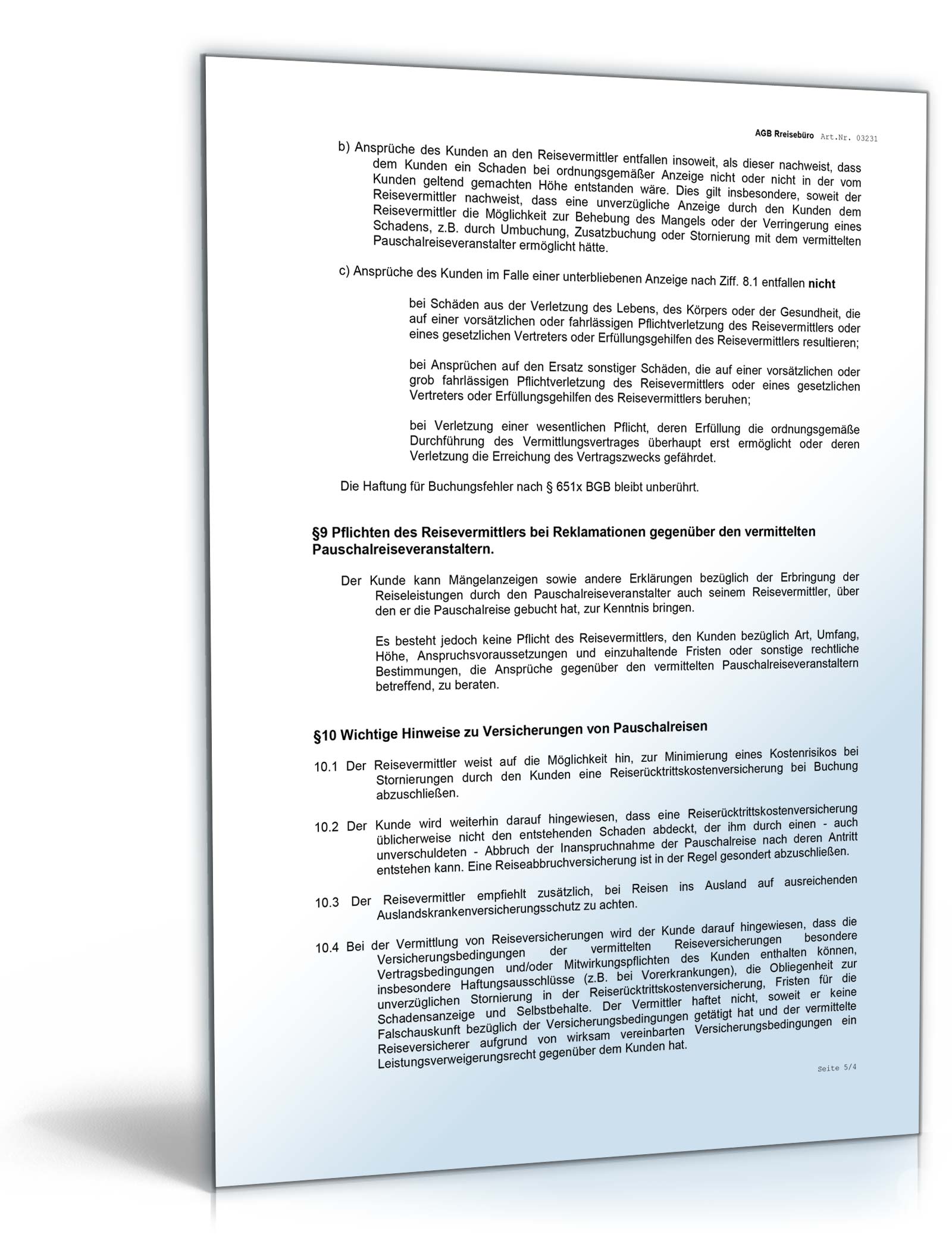 AGB Reisebüro Word. Seite: 3