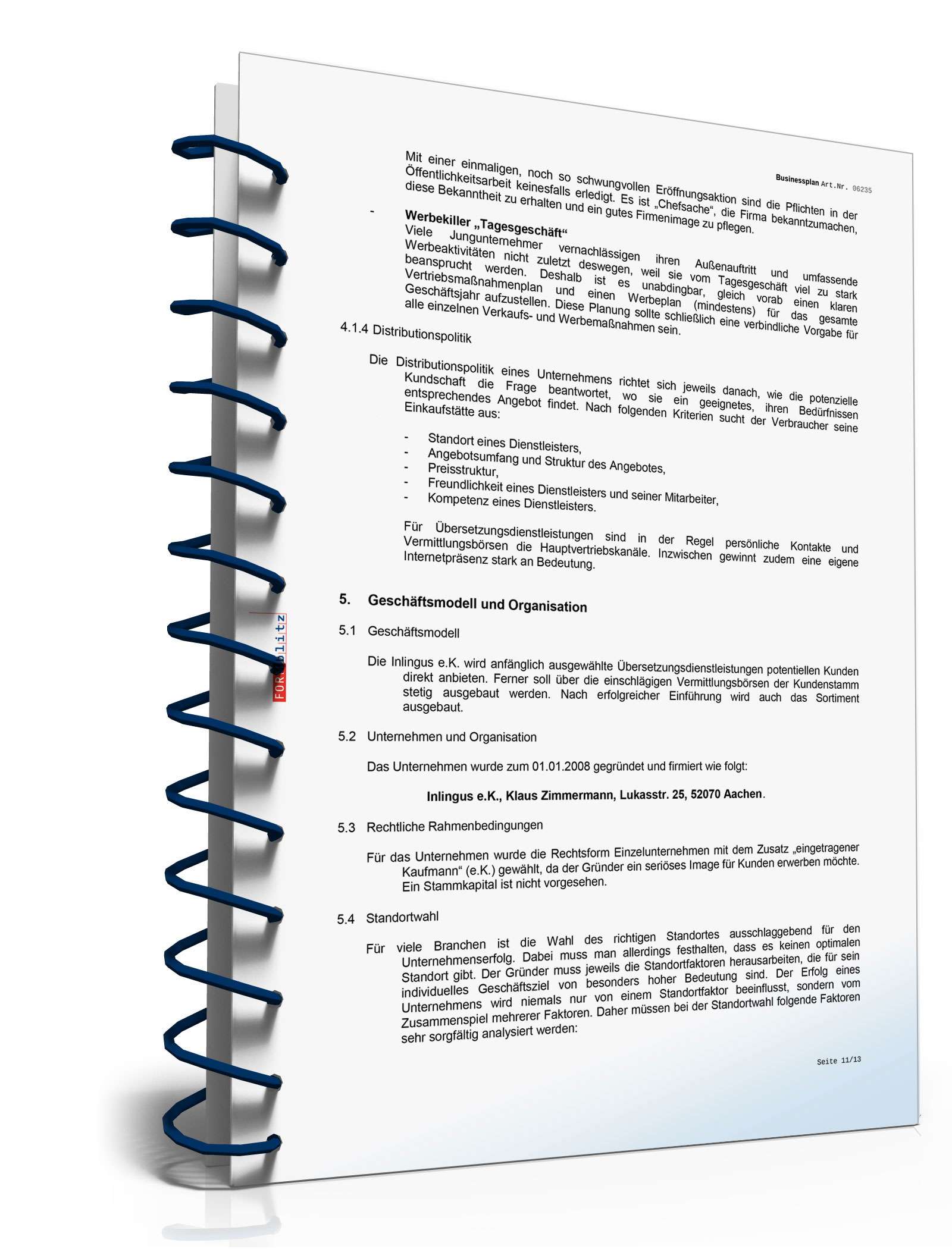 Businessplan Übersetzungsbüro Excel. Seite: 14