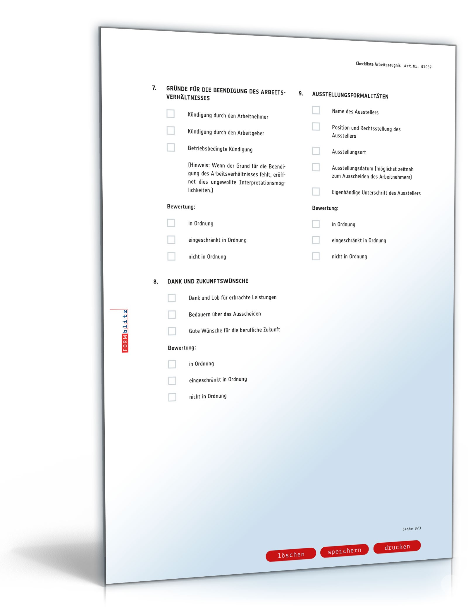 Arbeitszeugnis Hausmeister  Excel. Seite: 9
