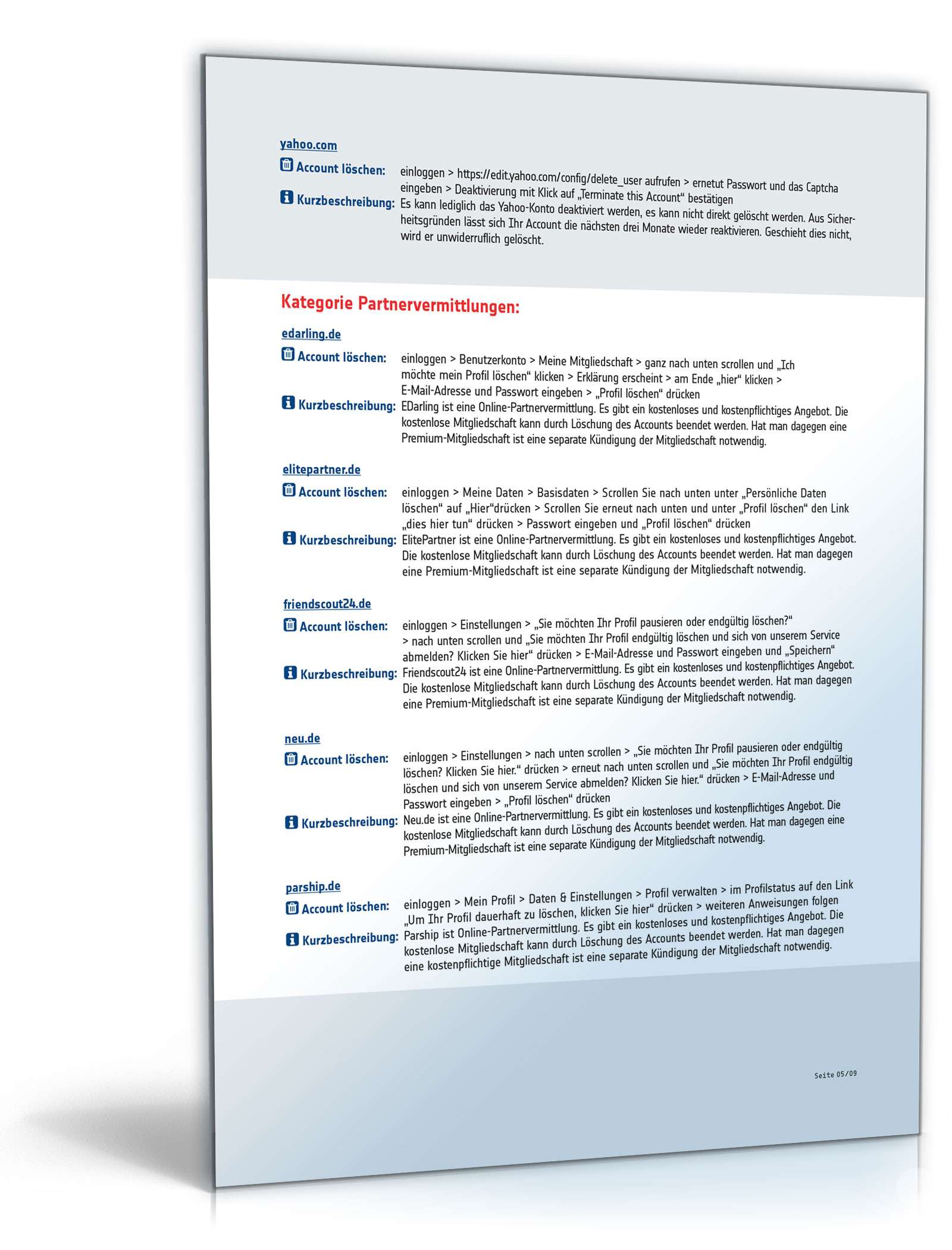 Infoliste über den Verbleib digitaler Konten PDF. Seite: 5