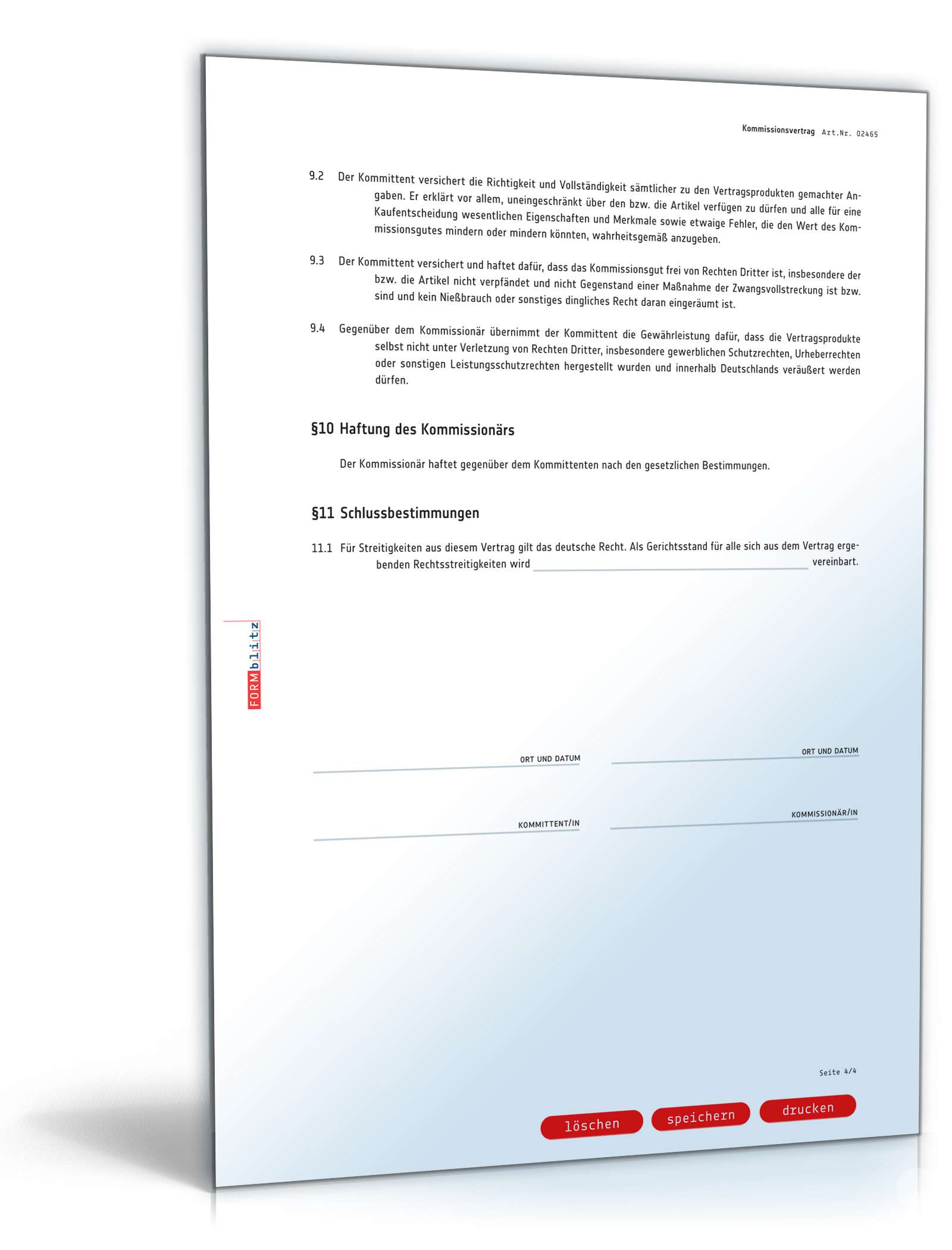 Kommissionsvertrag PDF. Seite: 4