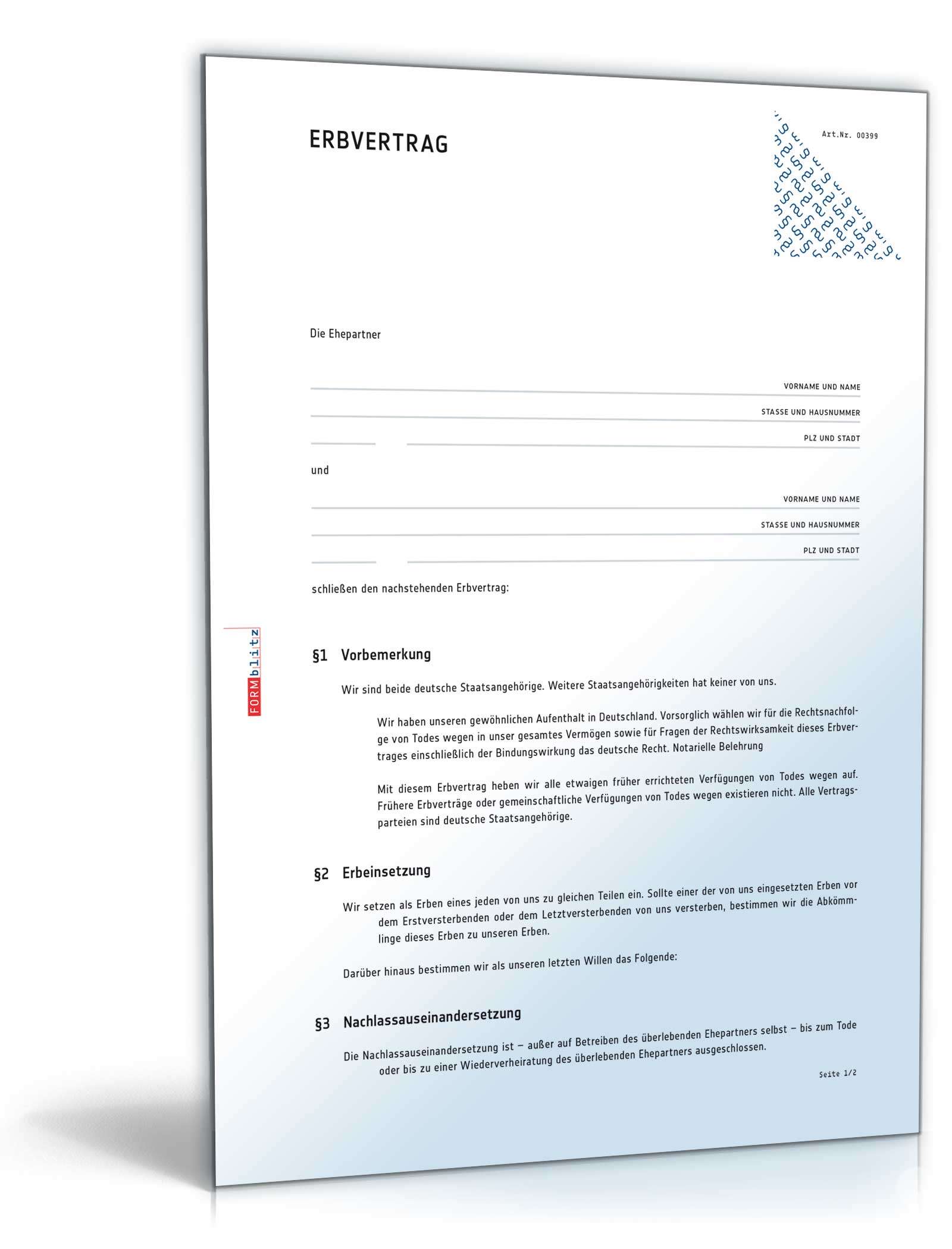 Erbvertrag Ehepartner PDF
