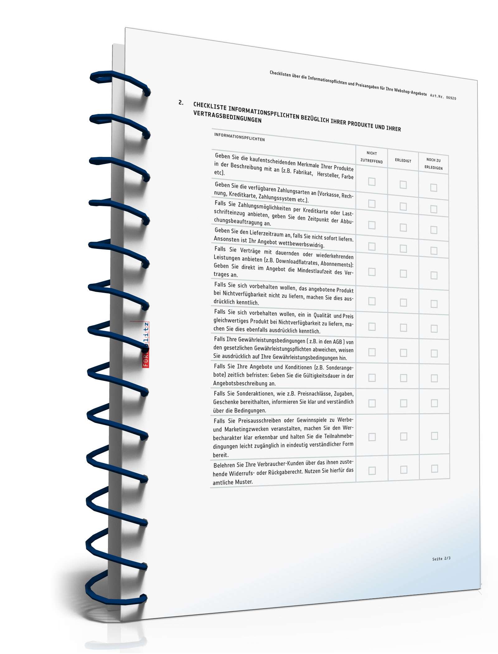 Checkliste Rechtssichere Information|Preisangabe Internet PDF. Seite: 2