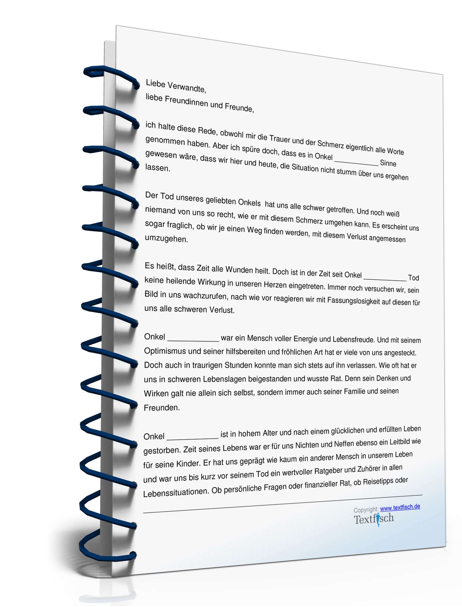 Trauerrede für den verstorbenen Onkel  PDF. Seite: 2