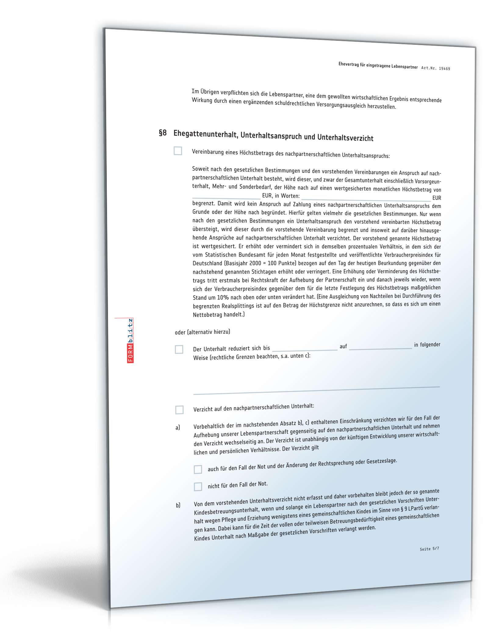 Ehevertrag eingetragene Lebenspartnerschaft PDF. Seite: 5