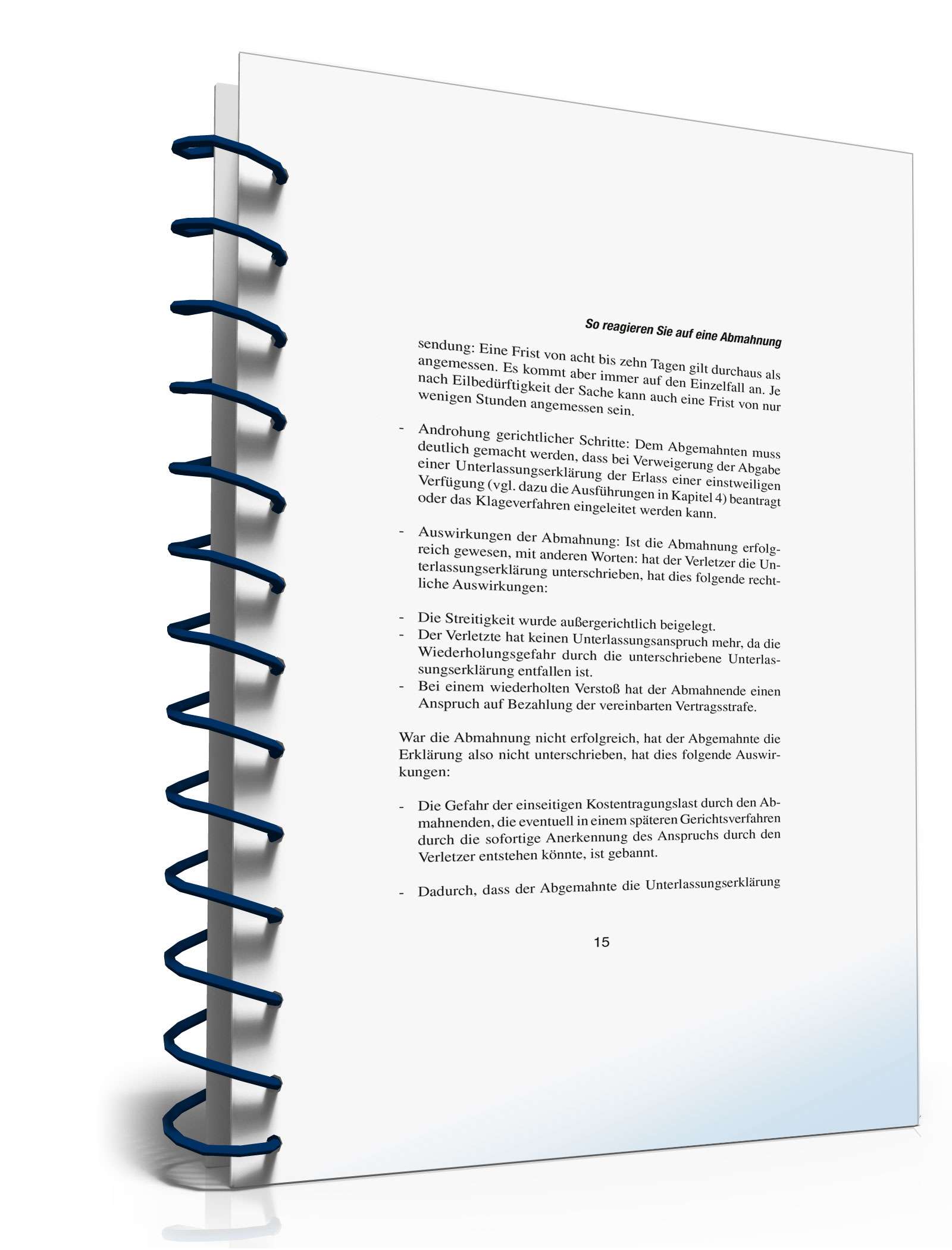 Ratgeber Reaktion Abmahnung PDF. Seite: 15