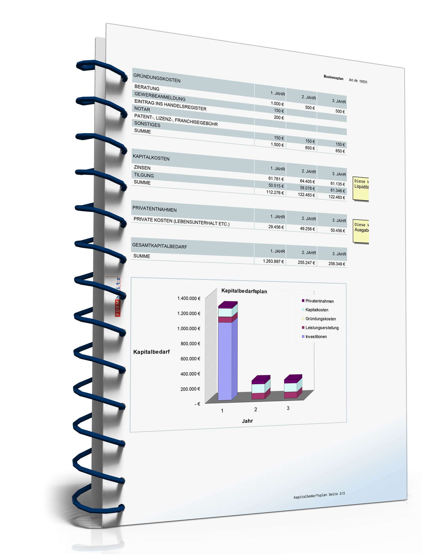 Businessplan Chemielabor/Chemieunternehmen Excel. Seite: 19