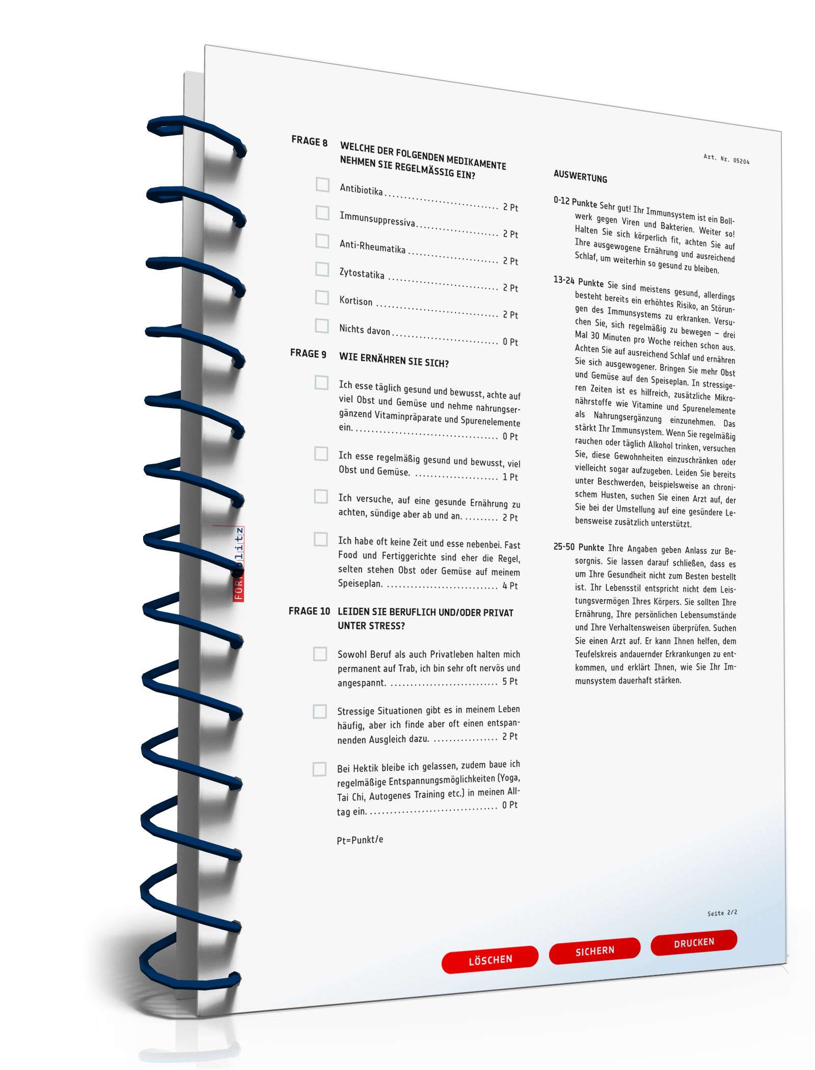Checkliste Immunsystem PDF. Seite: 2