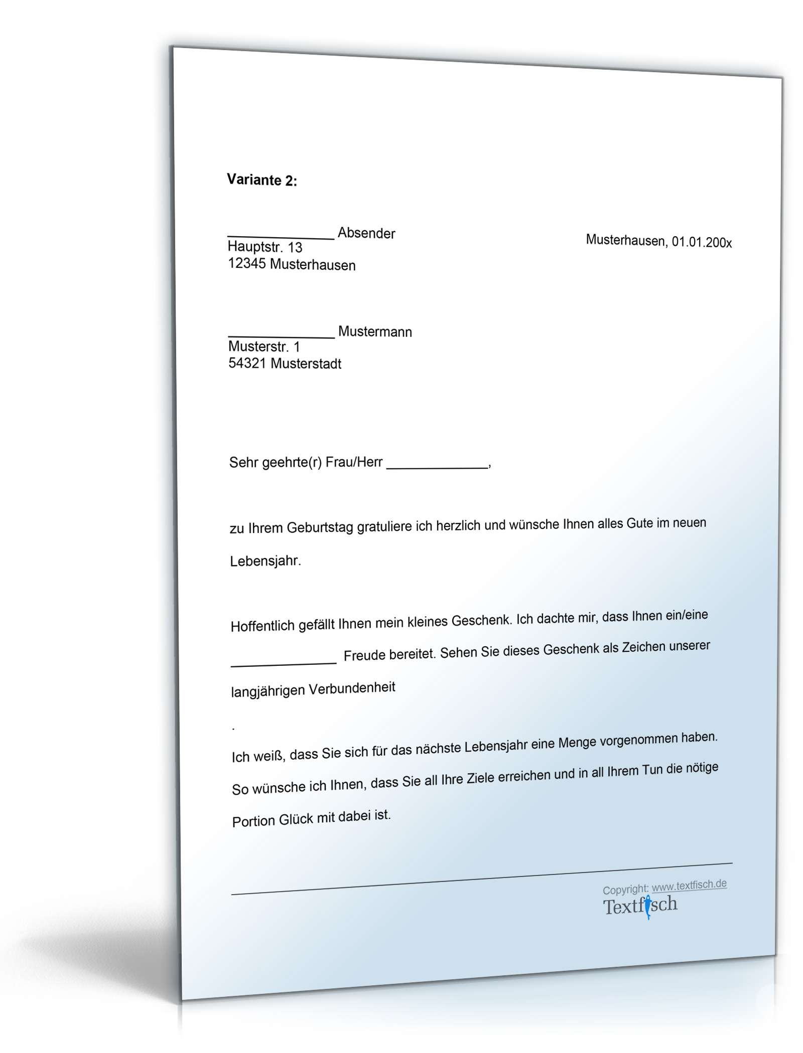 Gratulation Geburtstag Geschäftspartner Word. Seite: 2