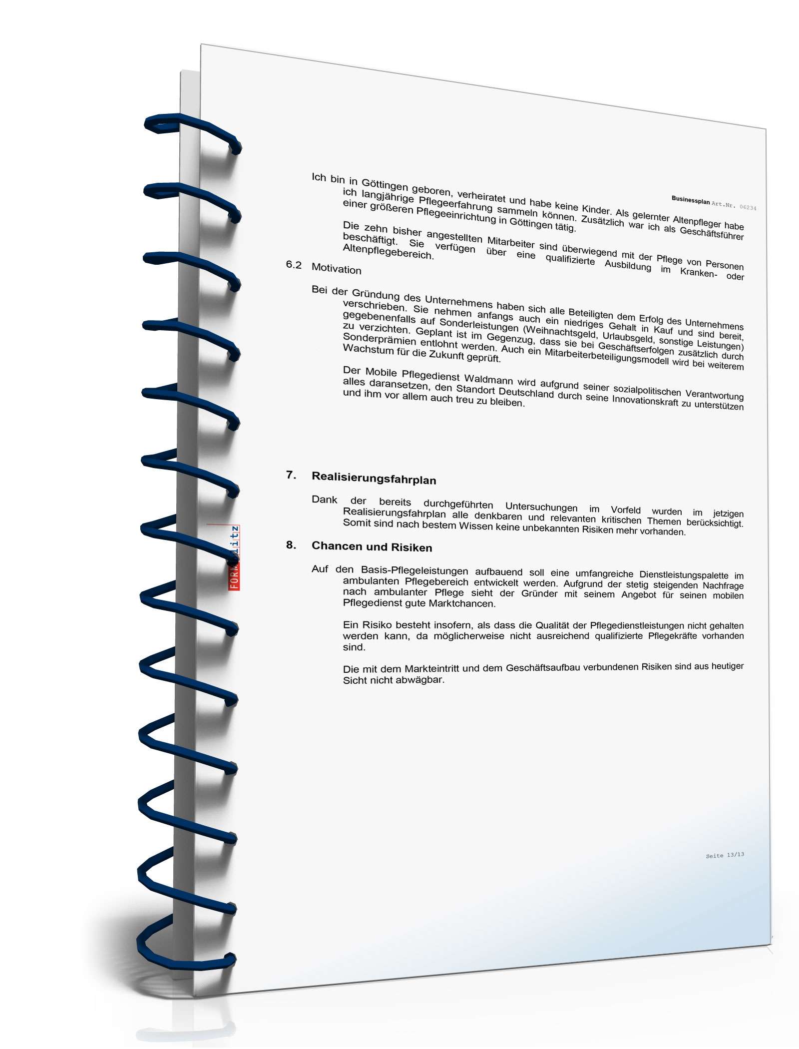 Businessplan Mobiler Pflegedienst Excel. Seite: 15