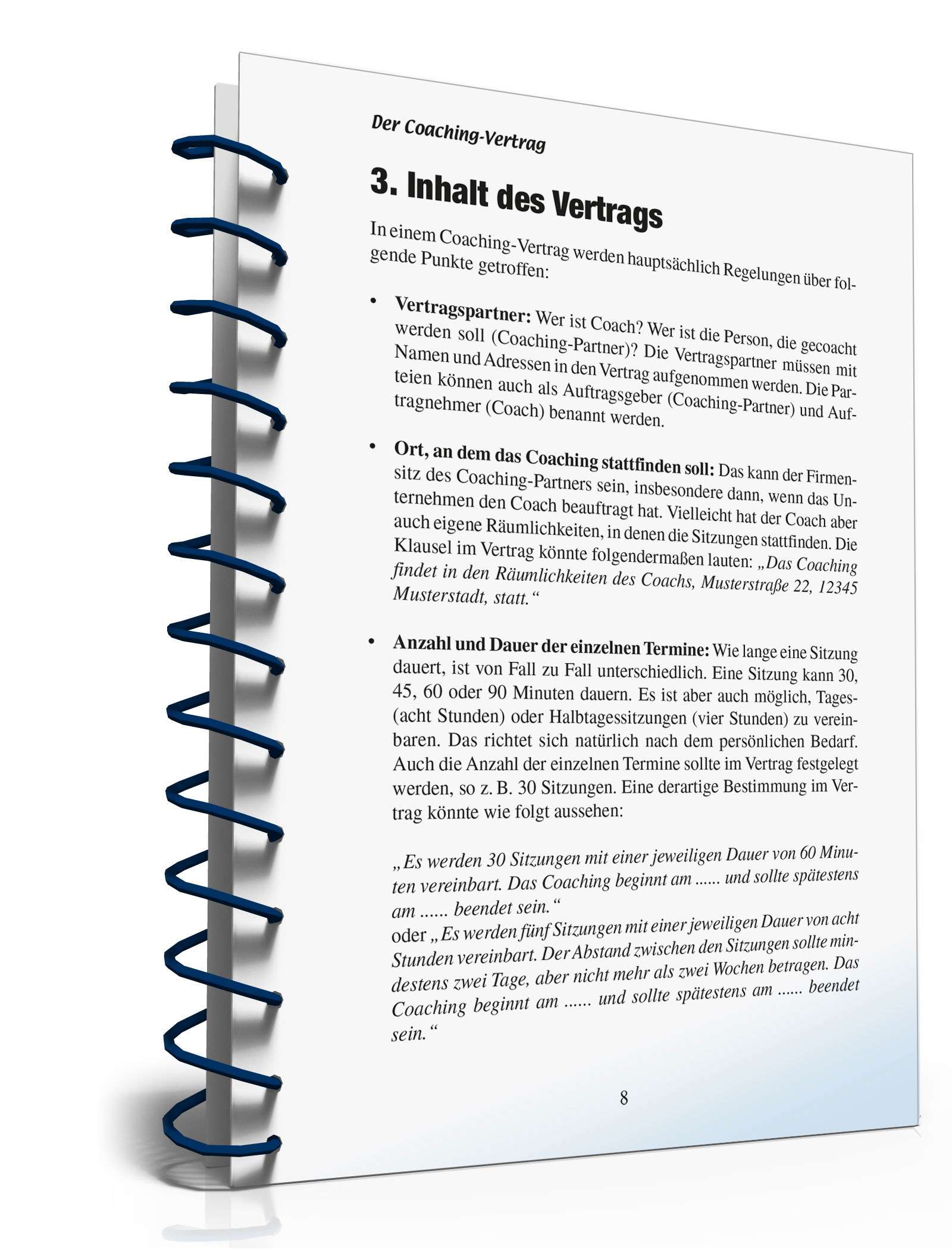 Coaching-Vertrag Ratgeber PDF. Seite: 8