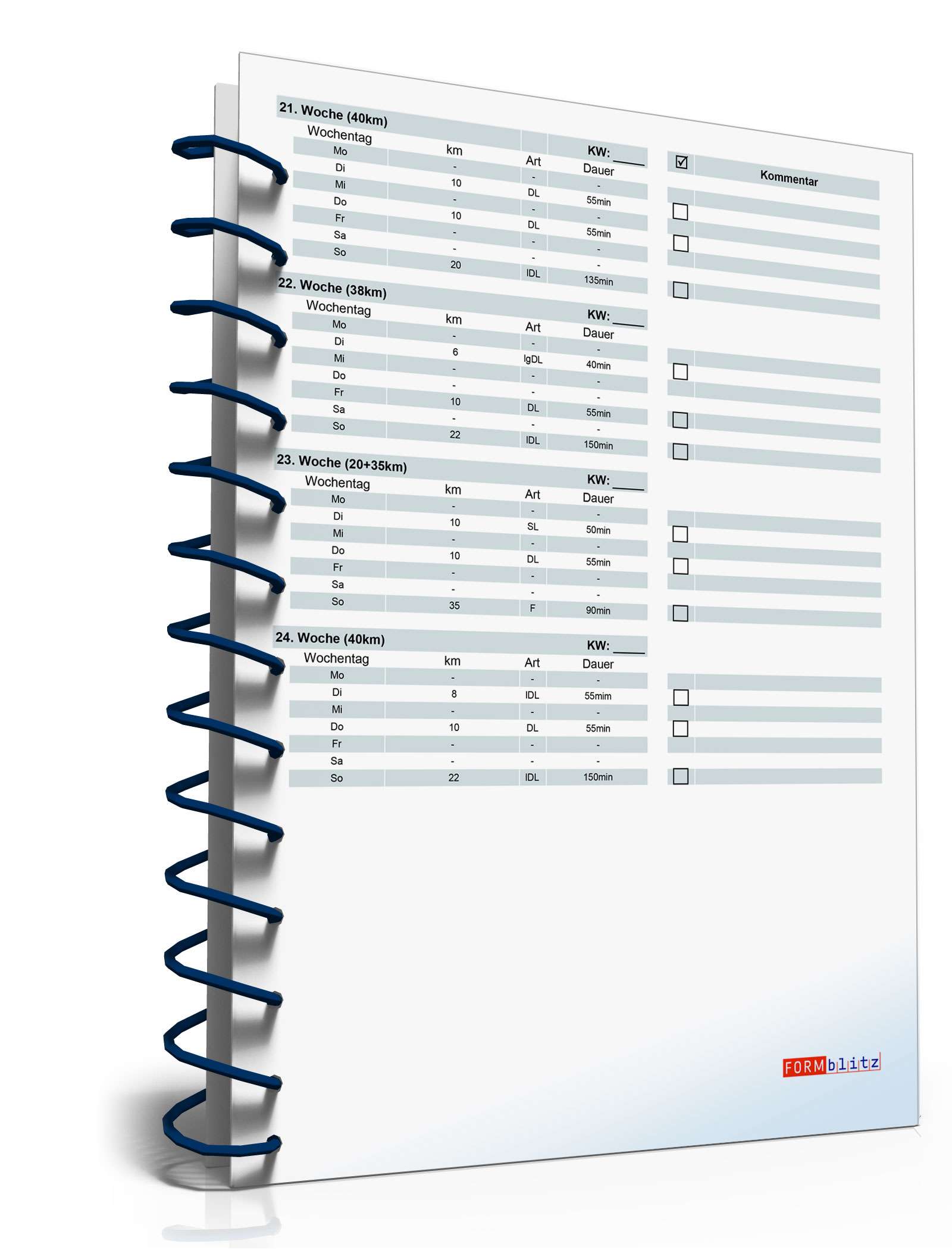 Marathon-Trainingsplan für 4:30 Stunden Zielzeit PDF. Seite: 6