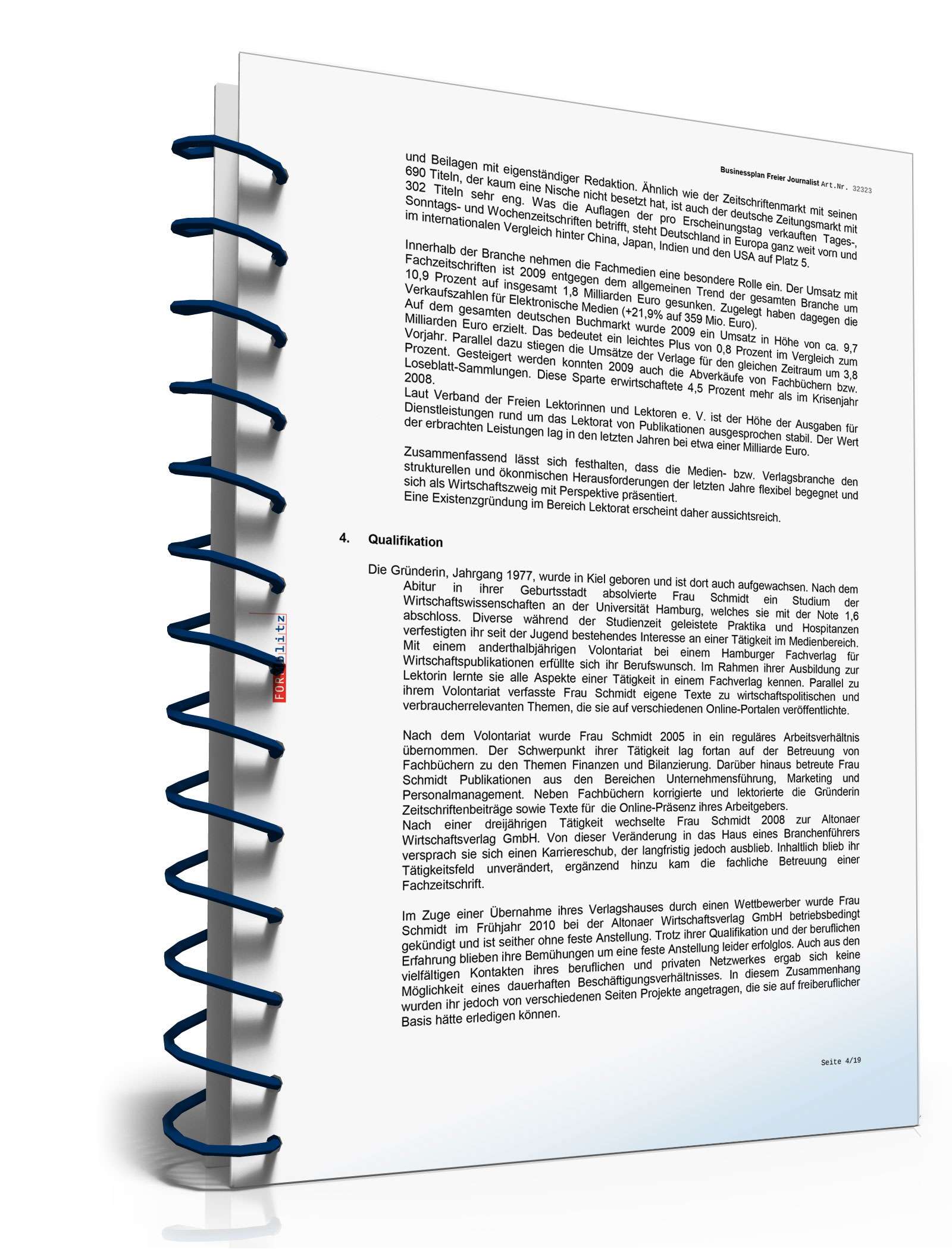 Businessplan Freier Lektor Excel. Seite: 6