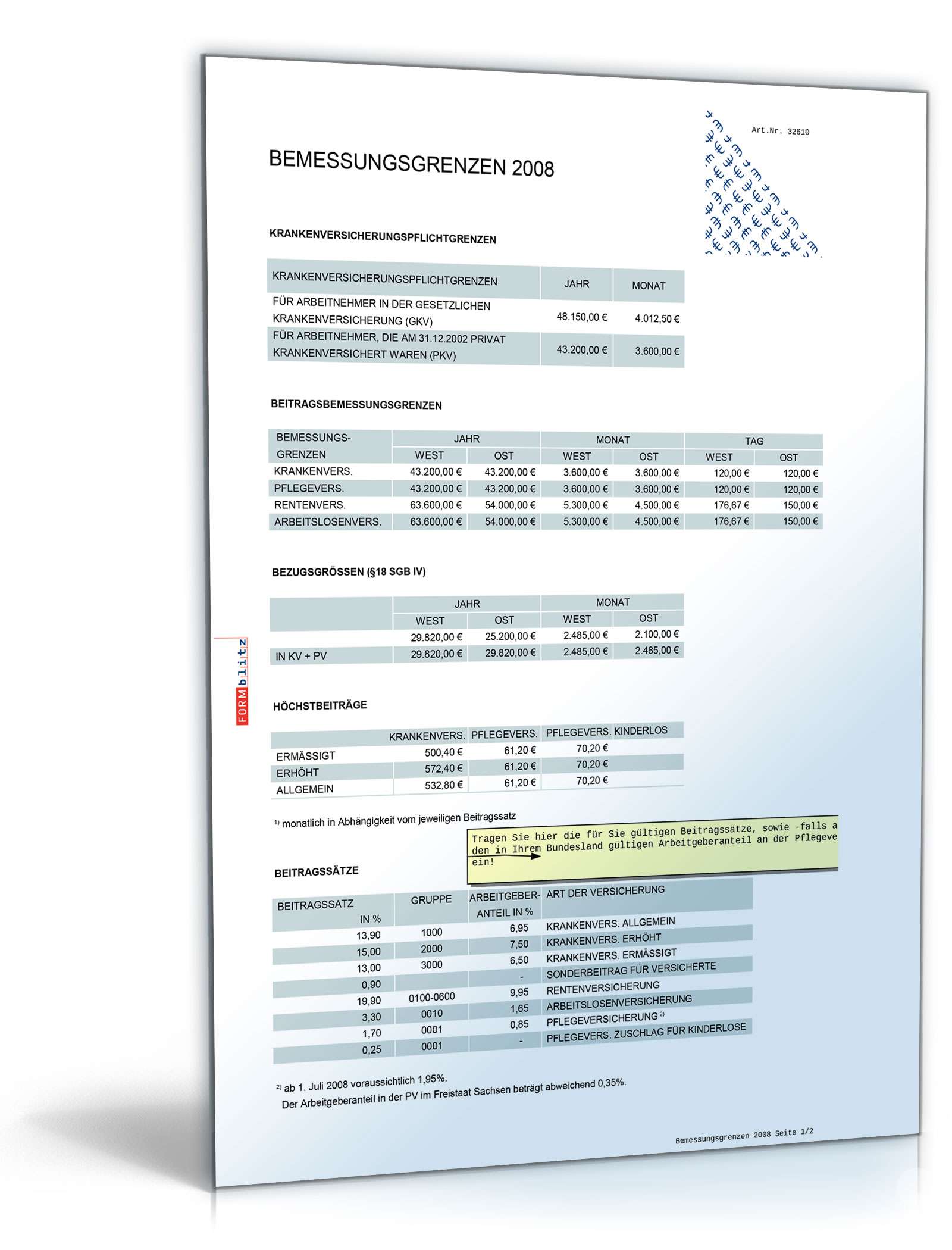 Diverse Pauschalsätze 2010/2011 Excel. Seite: 7