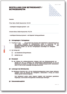 Bestellung Betriebsarzt Word