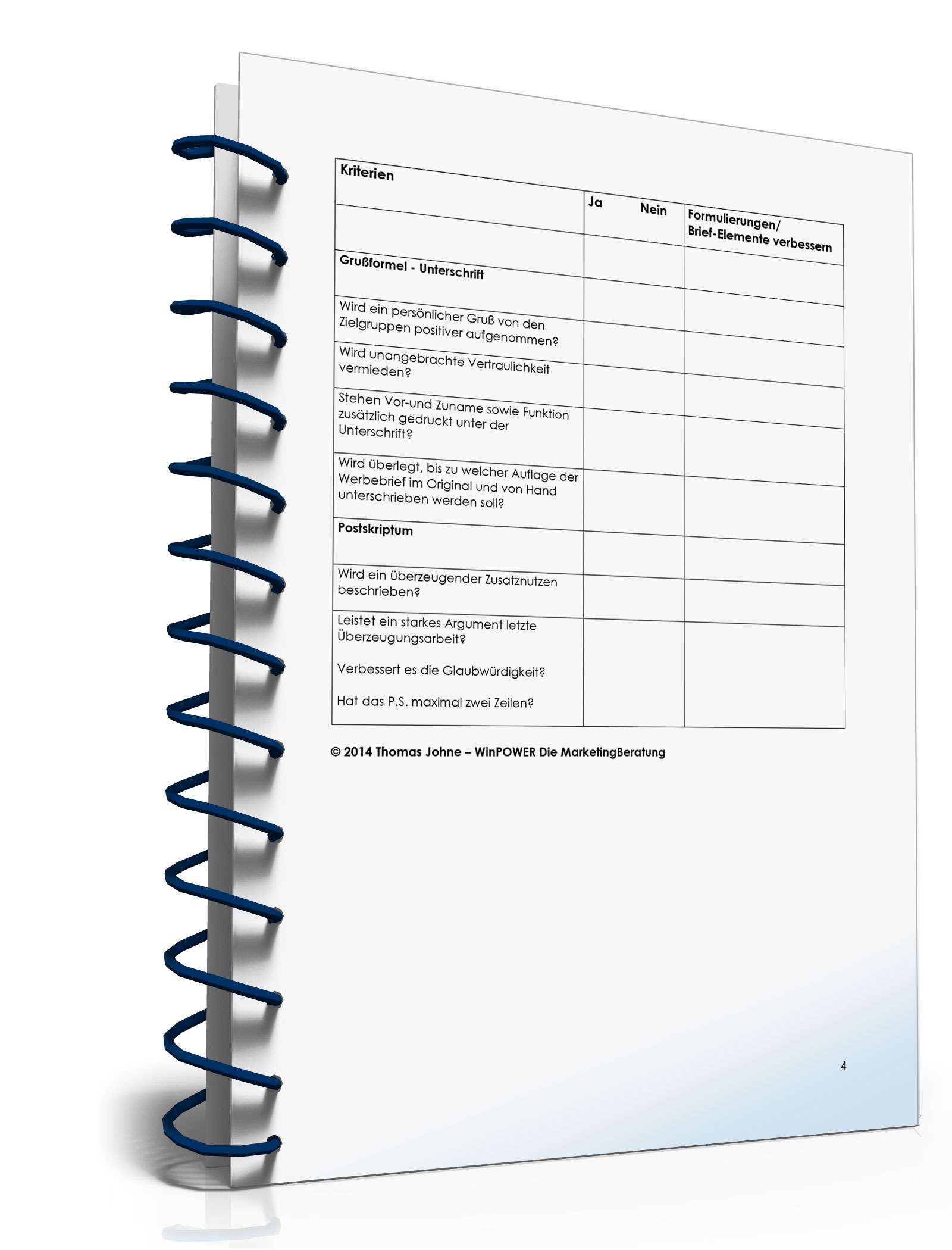 Checkliste Werbebriefbeurteilung PDF. Seite: 4