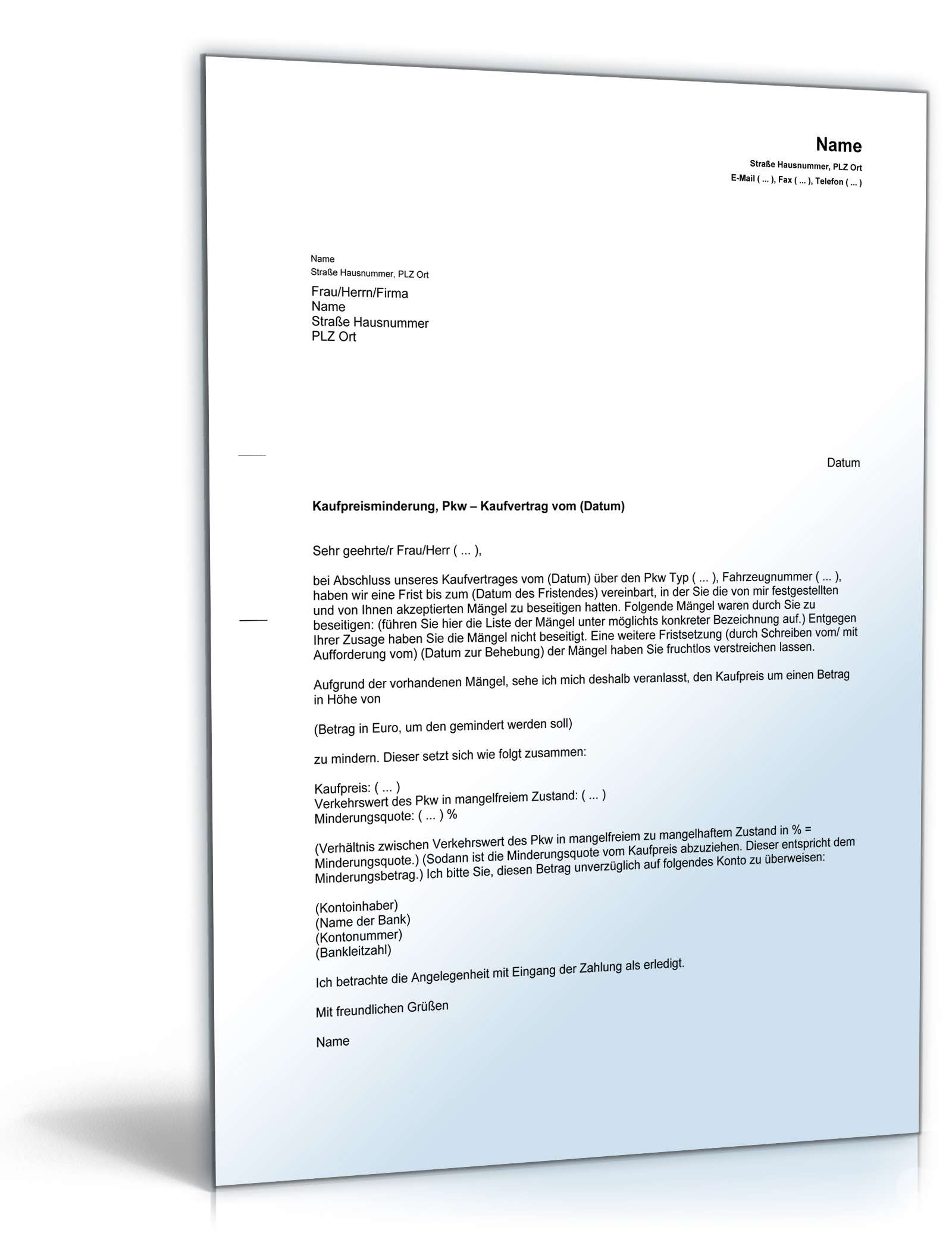 Minderung des Kaufpreises PDF