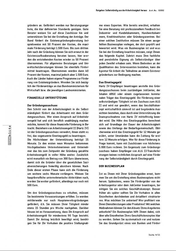 Selbstständig aus der Arbeitslosigkeit Excel. Seite: 3