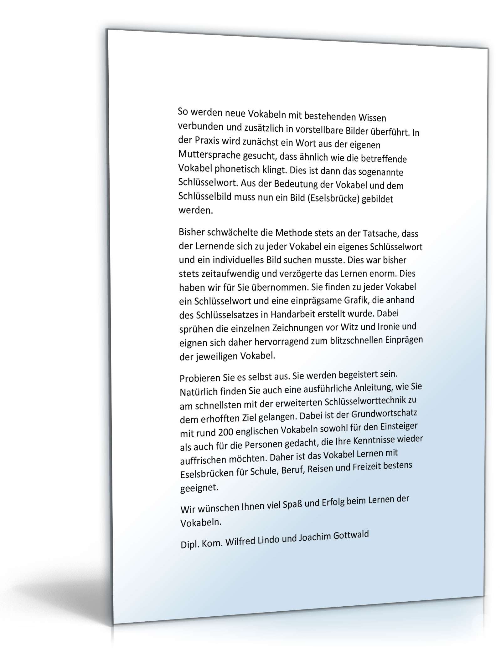 Vokabel Lernen mit Eselsbrücken Excel. Seite: 8