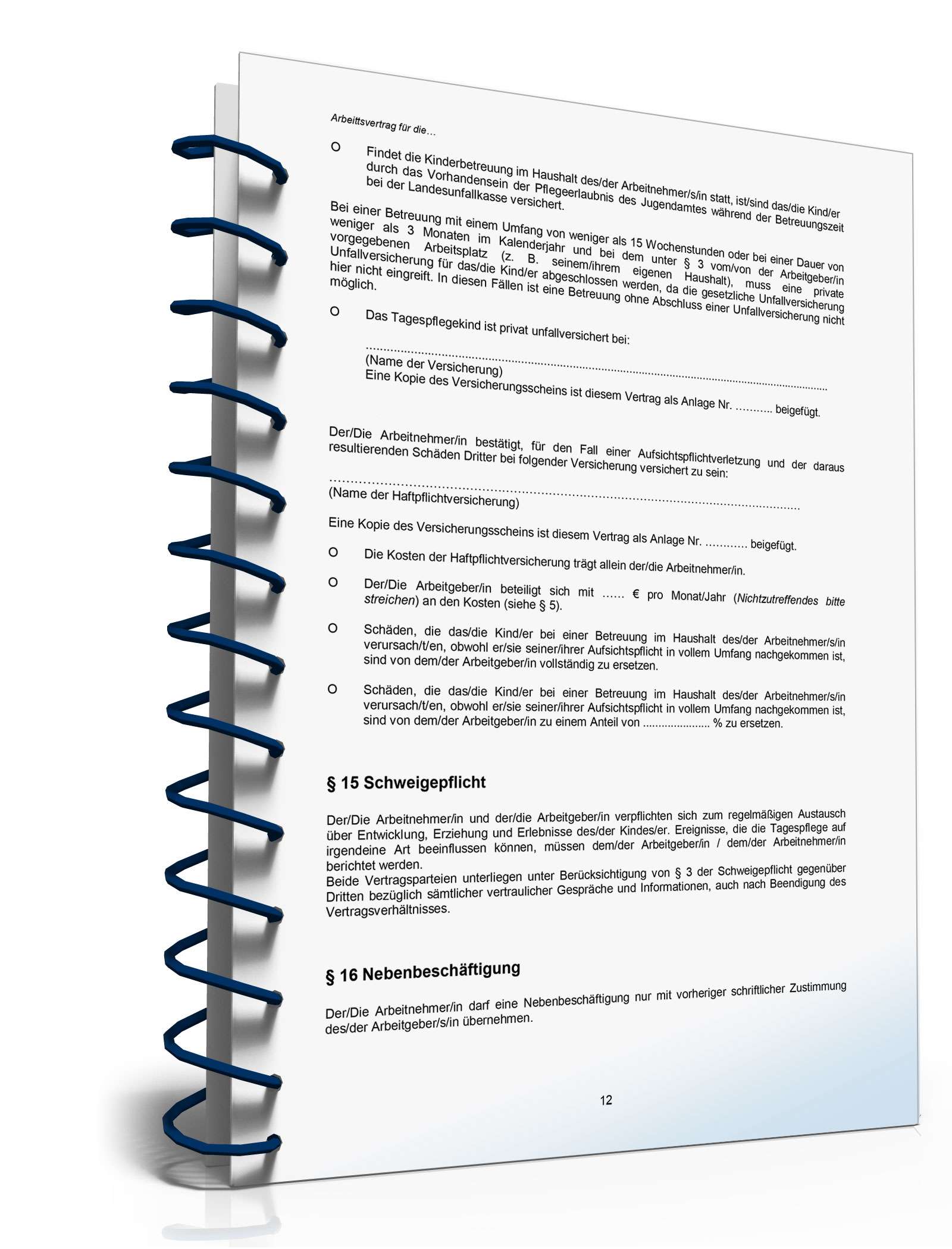 Ratgeber zum Arbeitsvertrag in der Kinderbetreuung  PDF. Seite: 12