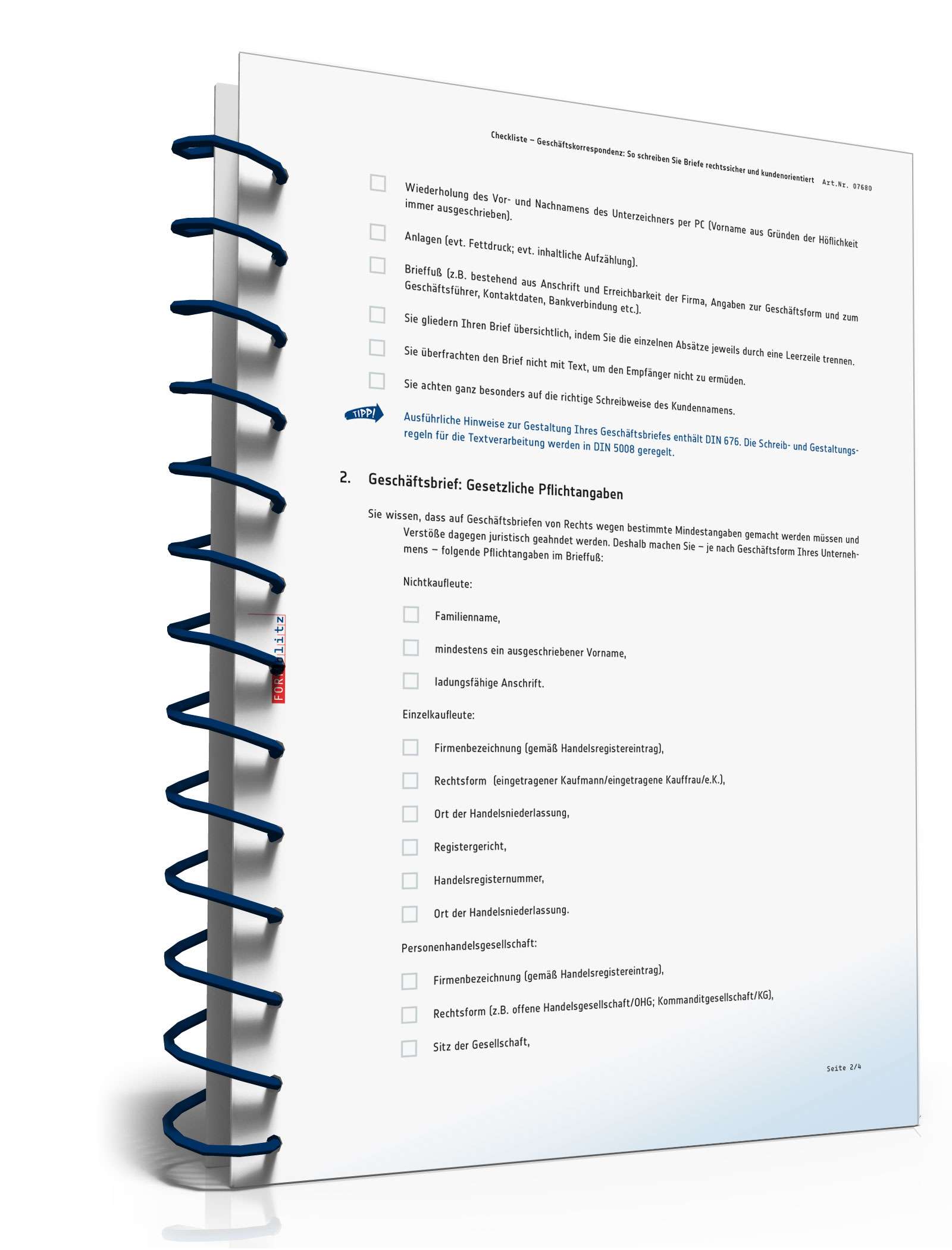 Checkliste Geschäftskorrespondenz PDF. Seite: 2
