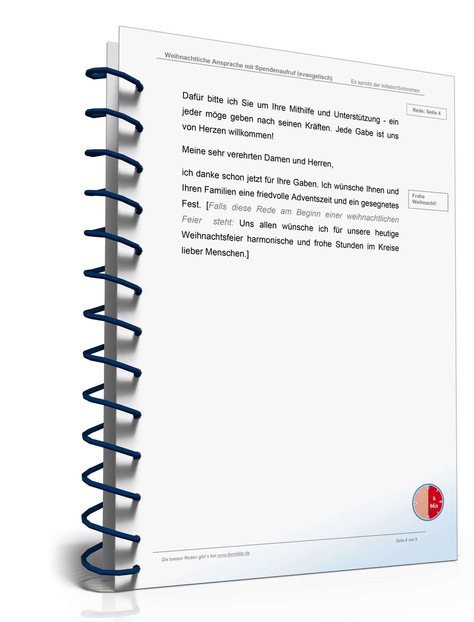 Evangelische Weihnachtsansprache mit Spendenaufruf Word. Seite: 8