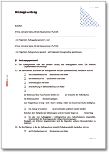 Umzugsvertrag Word