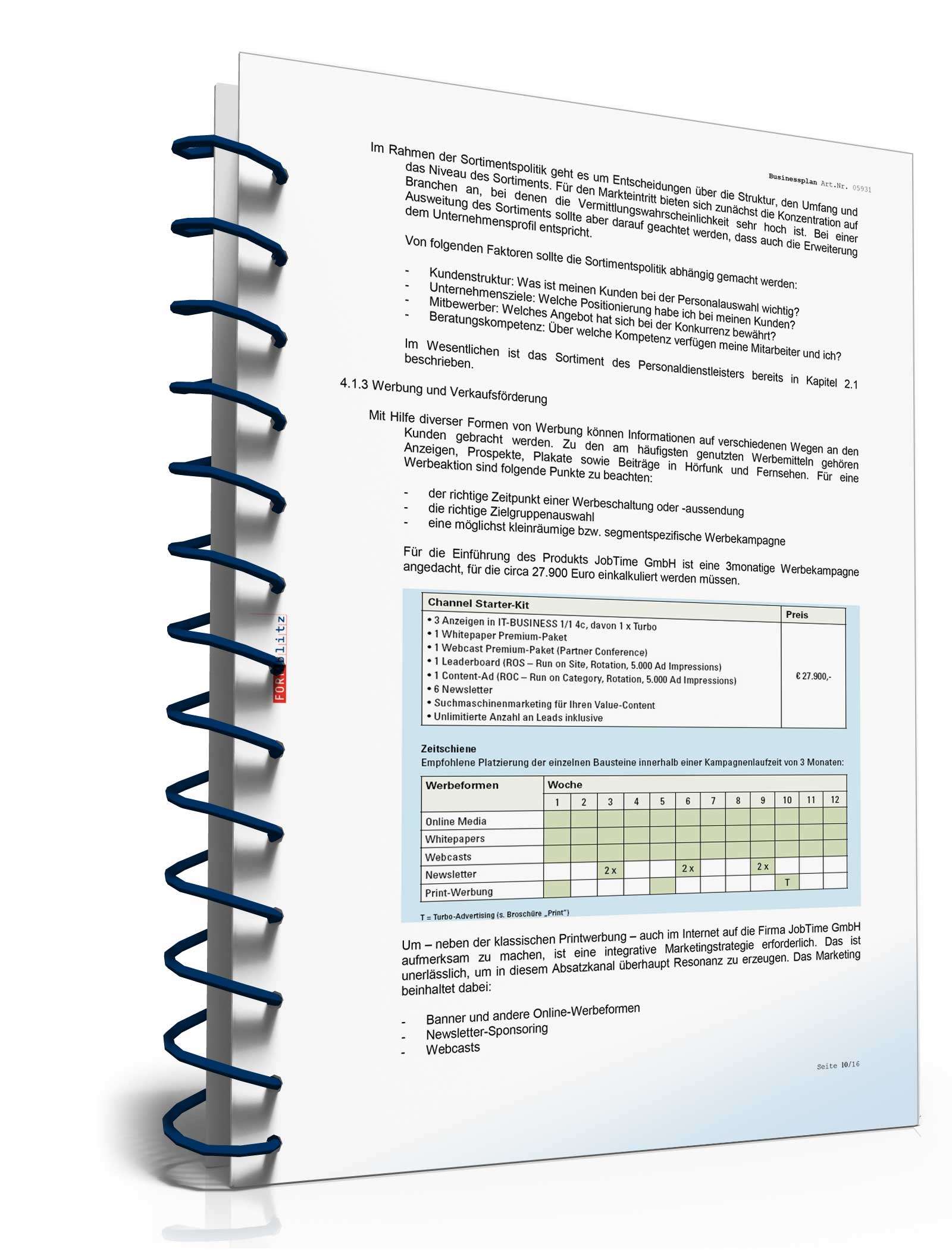 Businessplan Zeitarbeitsfirma Excel. Seite: 21