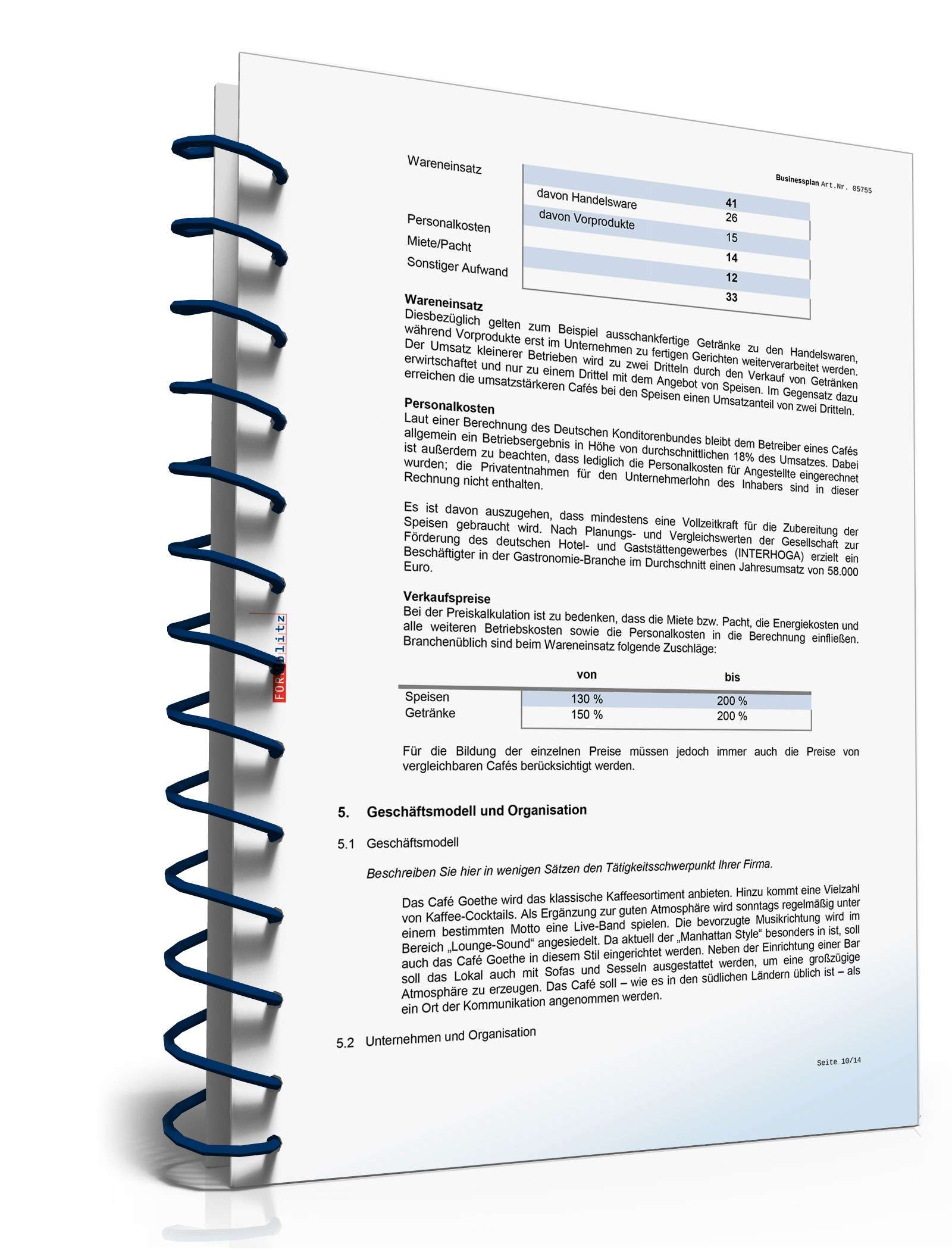 Businessplan Café Excel. Seite: 15