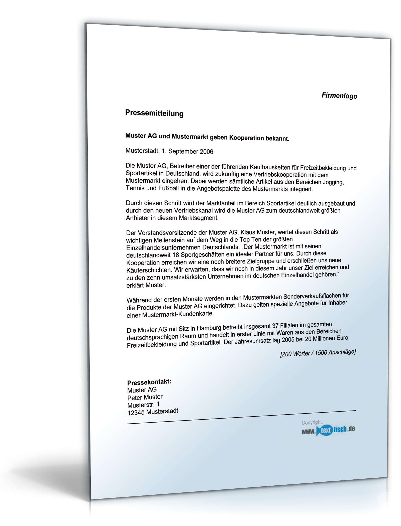 Pressemitteilung über eine neue Kooperation