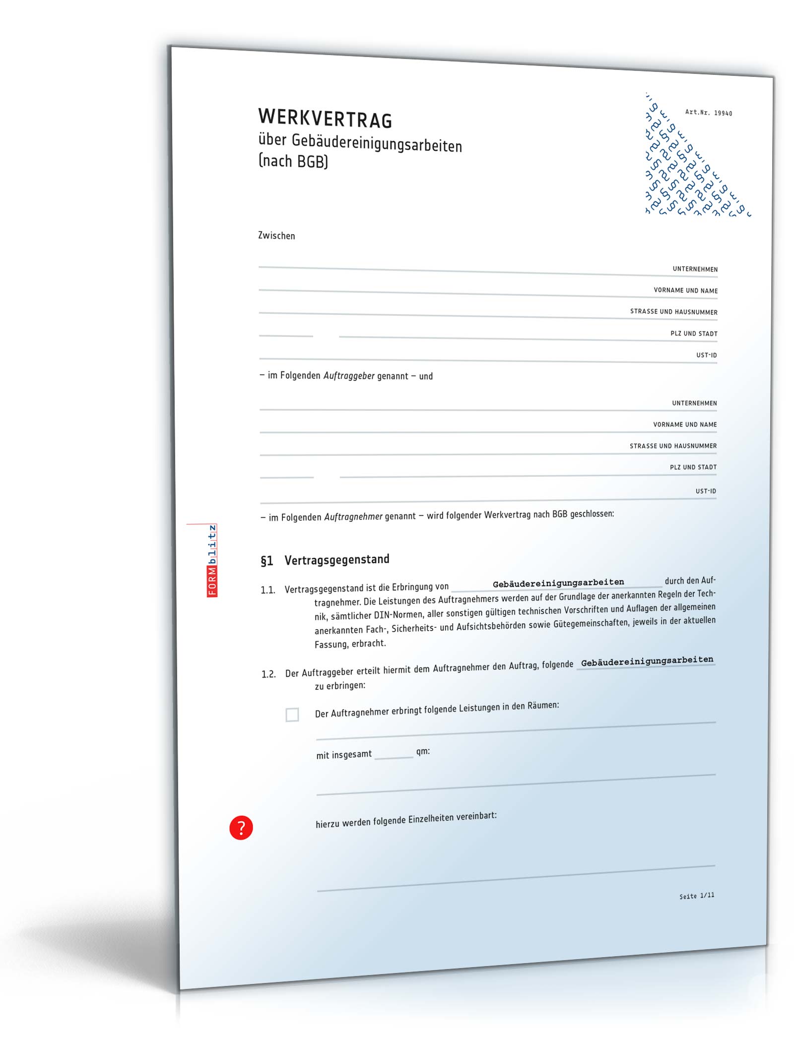 Werkvertrag Gebäudereinigungsarbeiten PDF