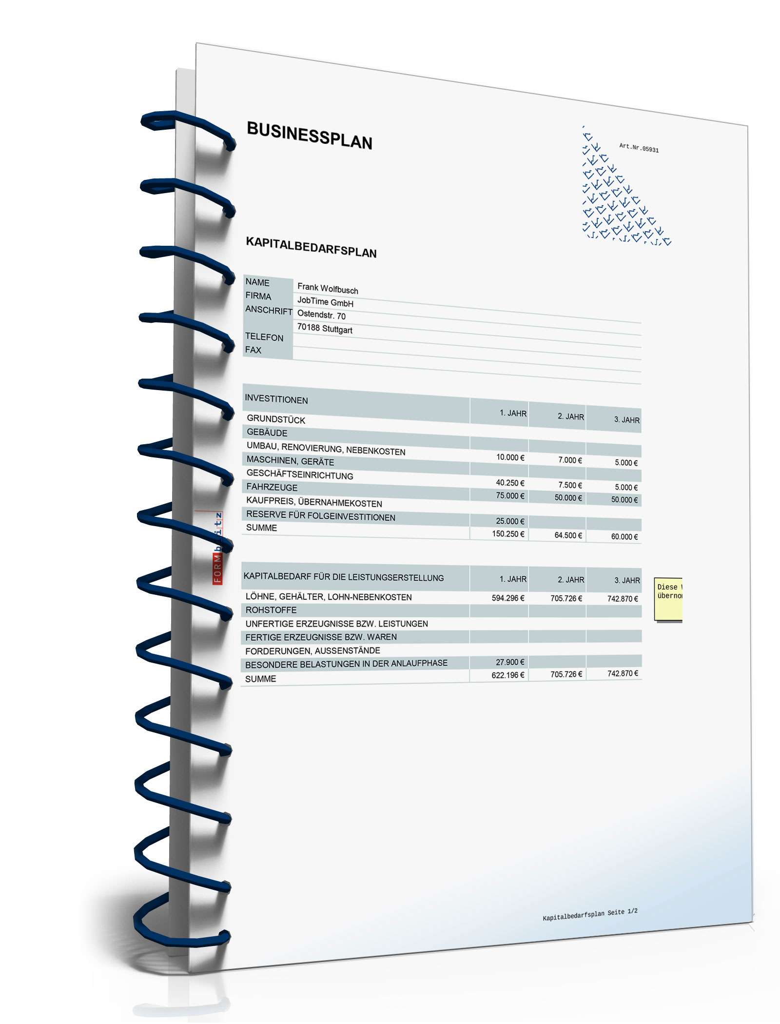 Businessplan Zeitarbeitsfirma Excel. Seite: 26