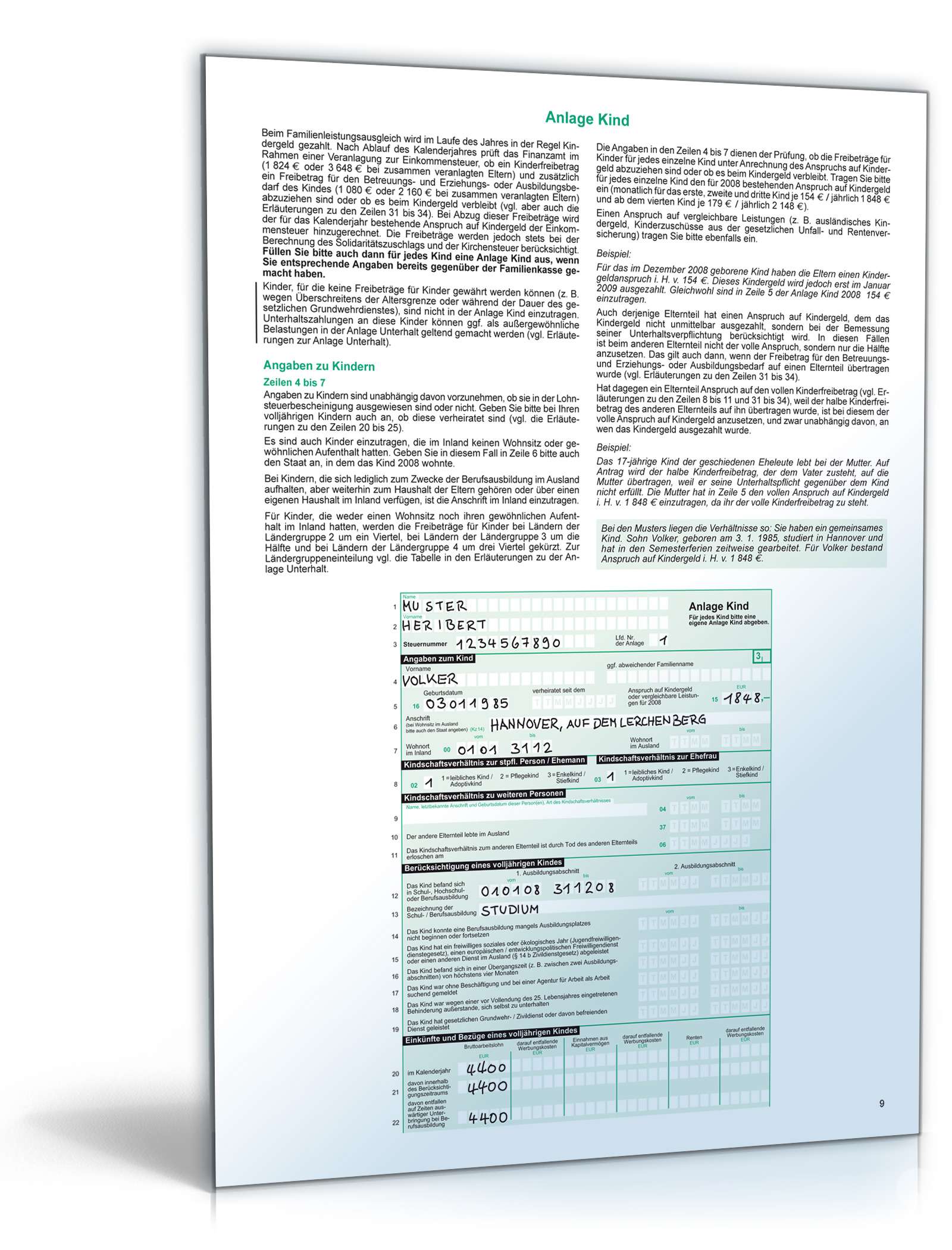 Einkommensteuererklärung 2008 PDF. Seite: 13