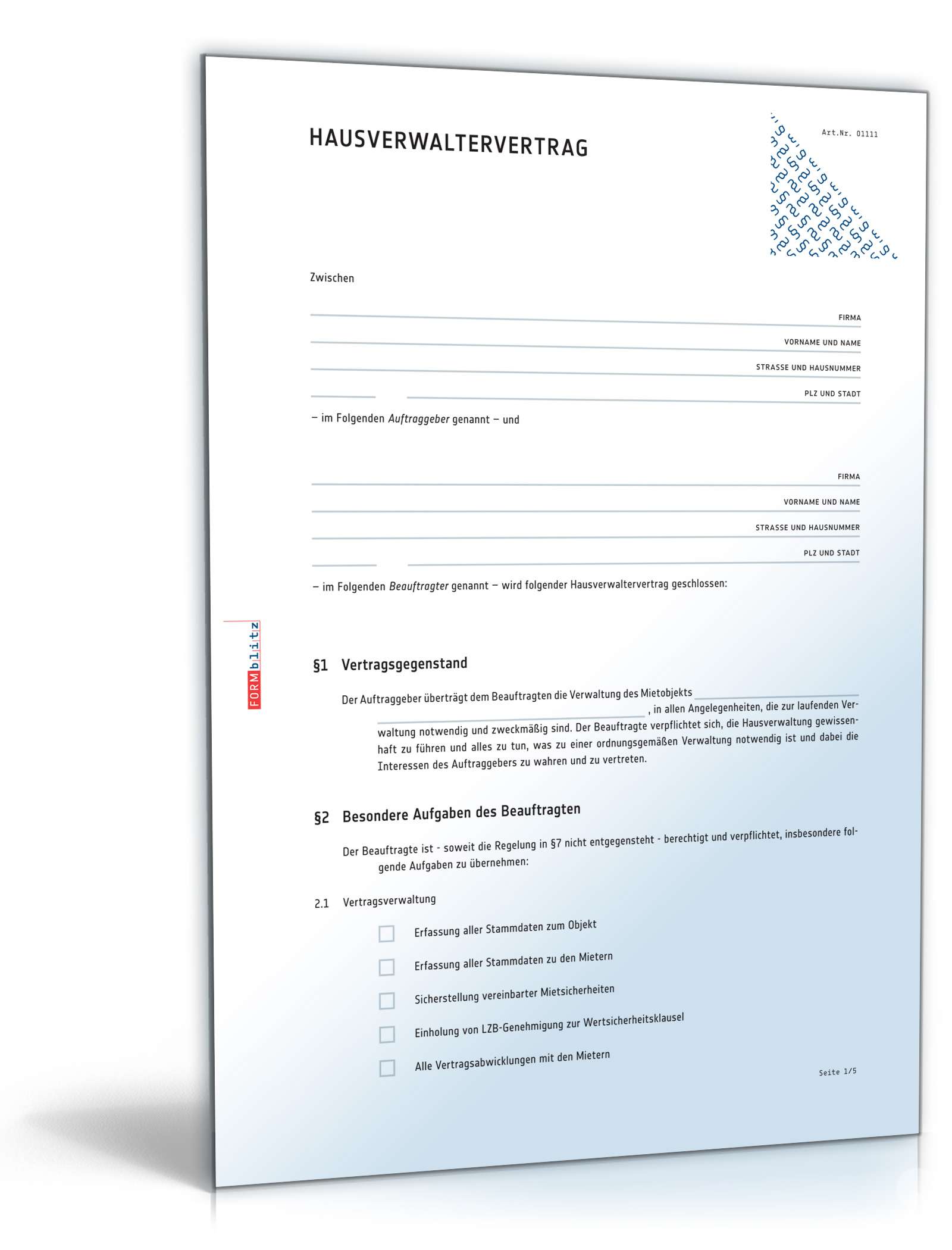 Hausverwaltervertrag PDF