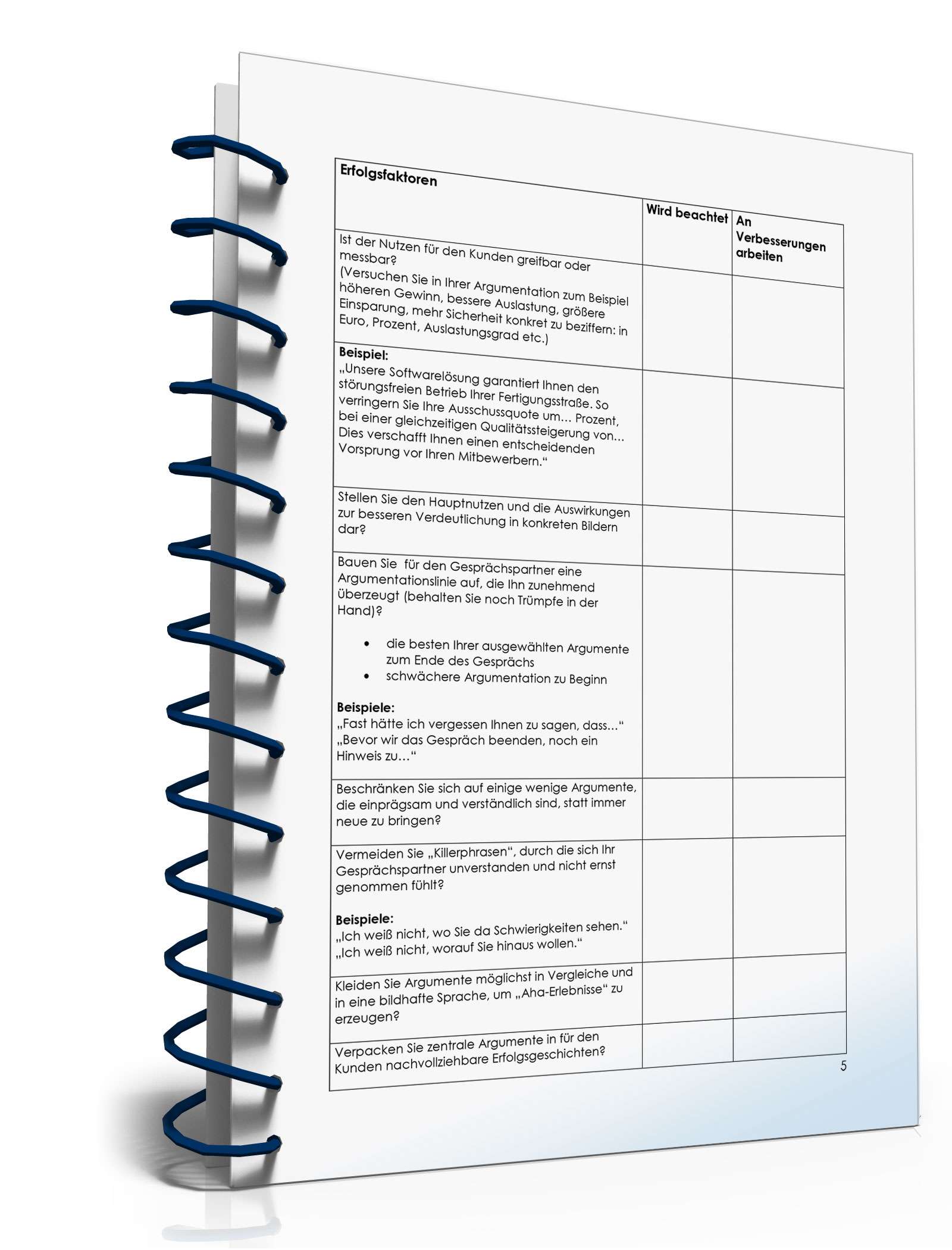 Checkliste Argumentation in der Präsentationsphase PDF. Seite: 5