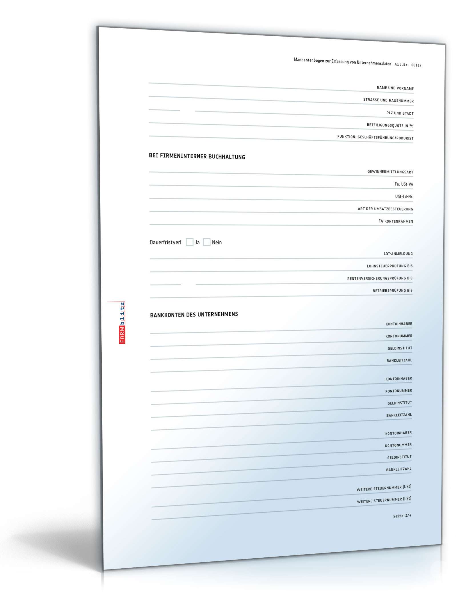 Mandantenbogen Unternehmen PDF. Seite: 2