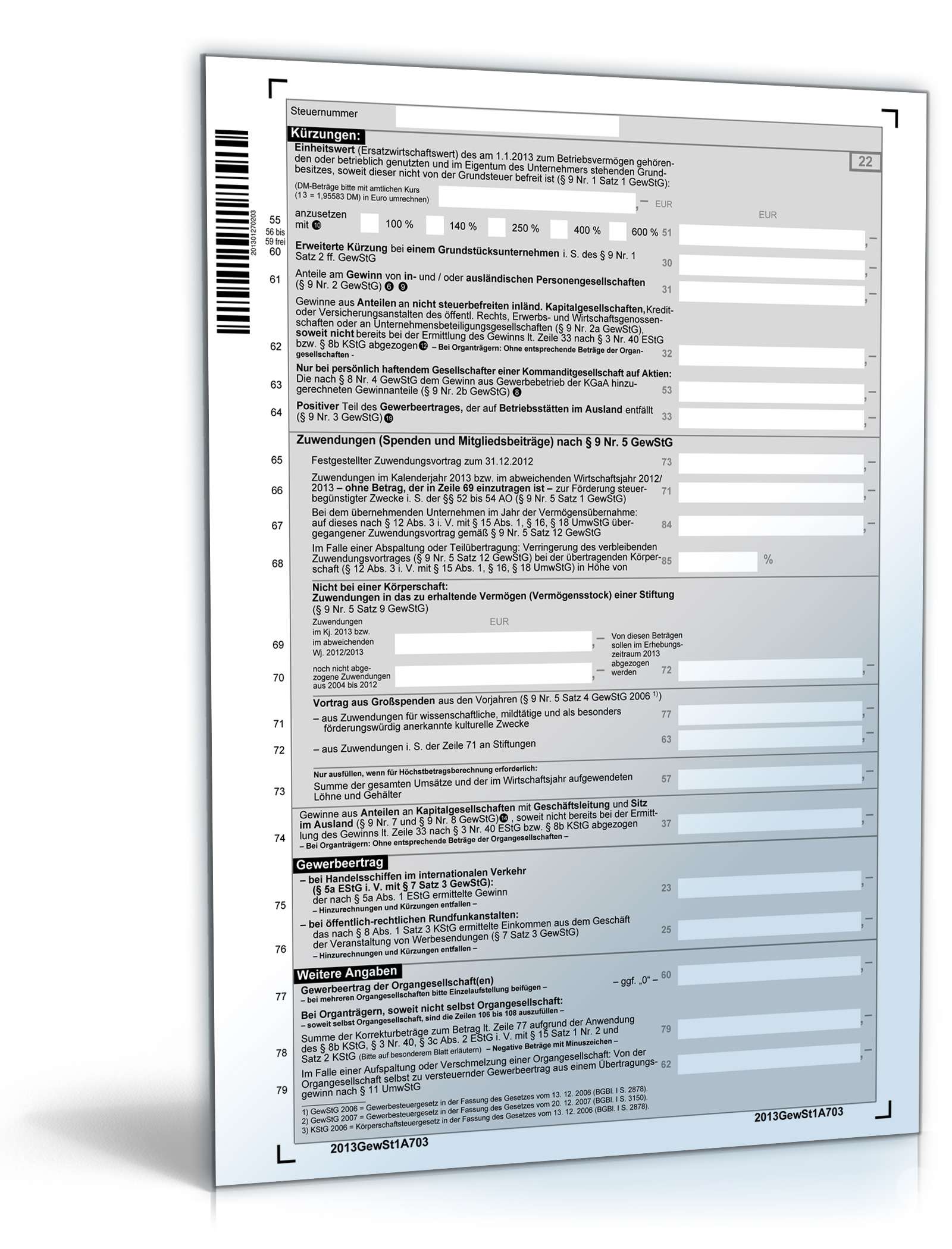 Gewerbesteuererklärung 2013 PDF. Seite: 3