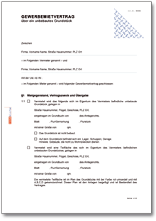 Gewerbemietvertrag unbebautes Grundstück Word