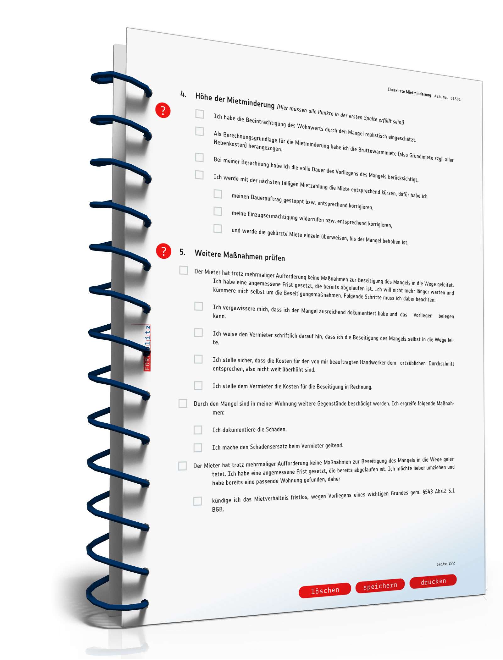 Checkliste Mietminderung PDF. Seite: 2