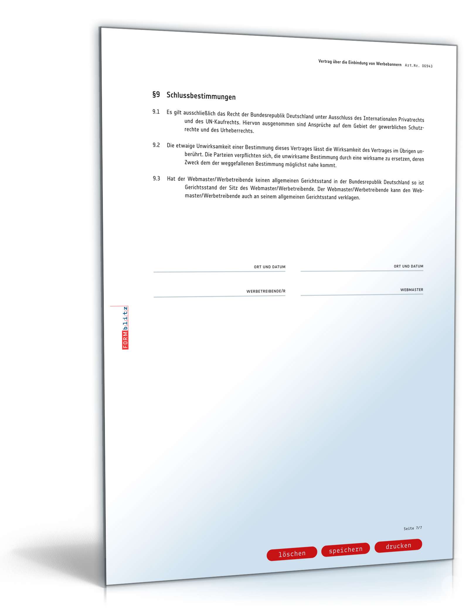 Vertrag Einbindung Werbebanner PDF. Seite: 7