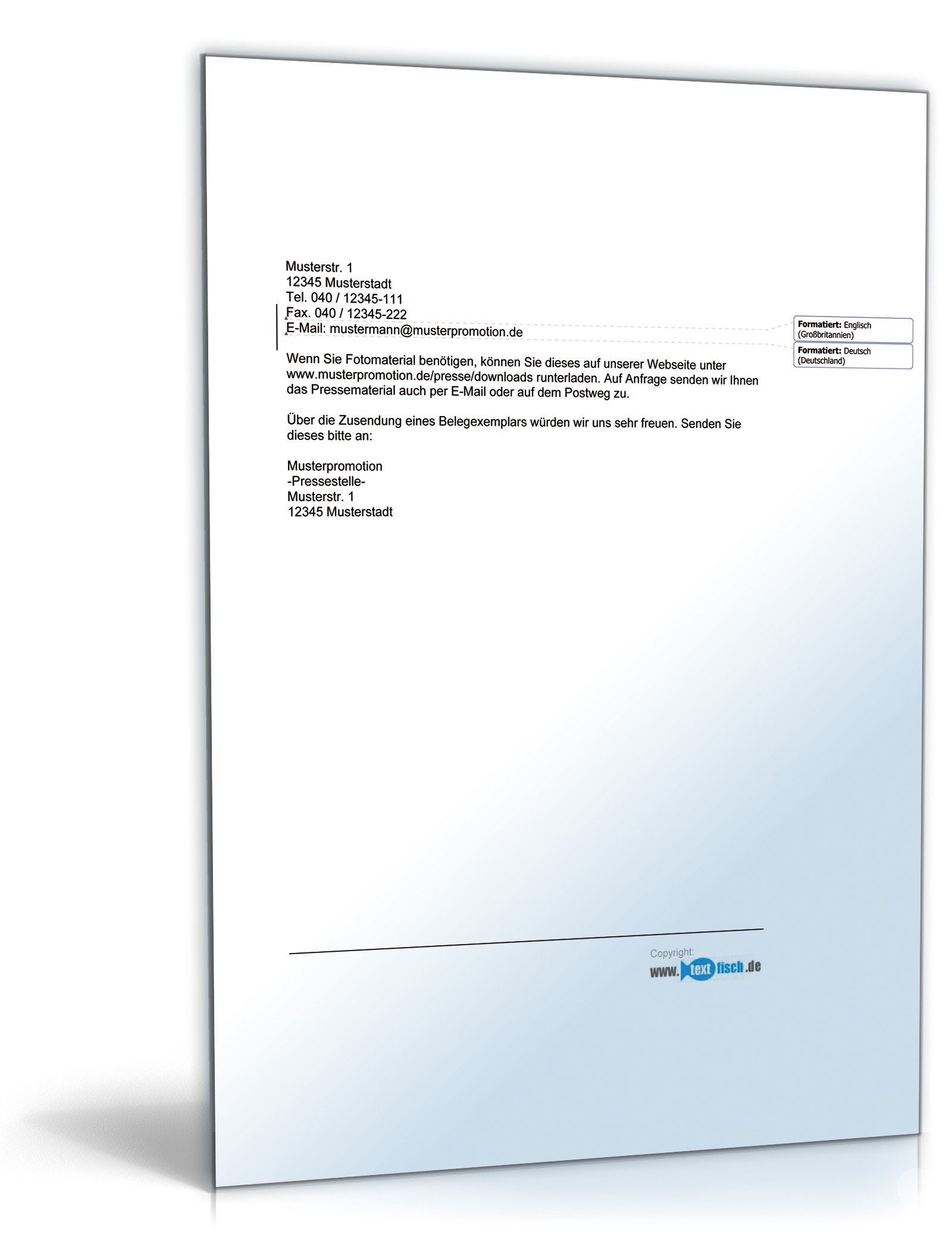 Pressemitteilung zur Ankündigung einer Tournee PDF. Seite: 2