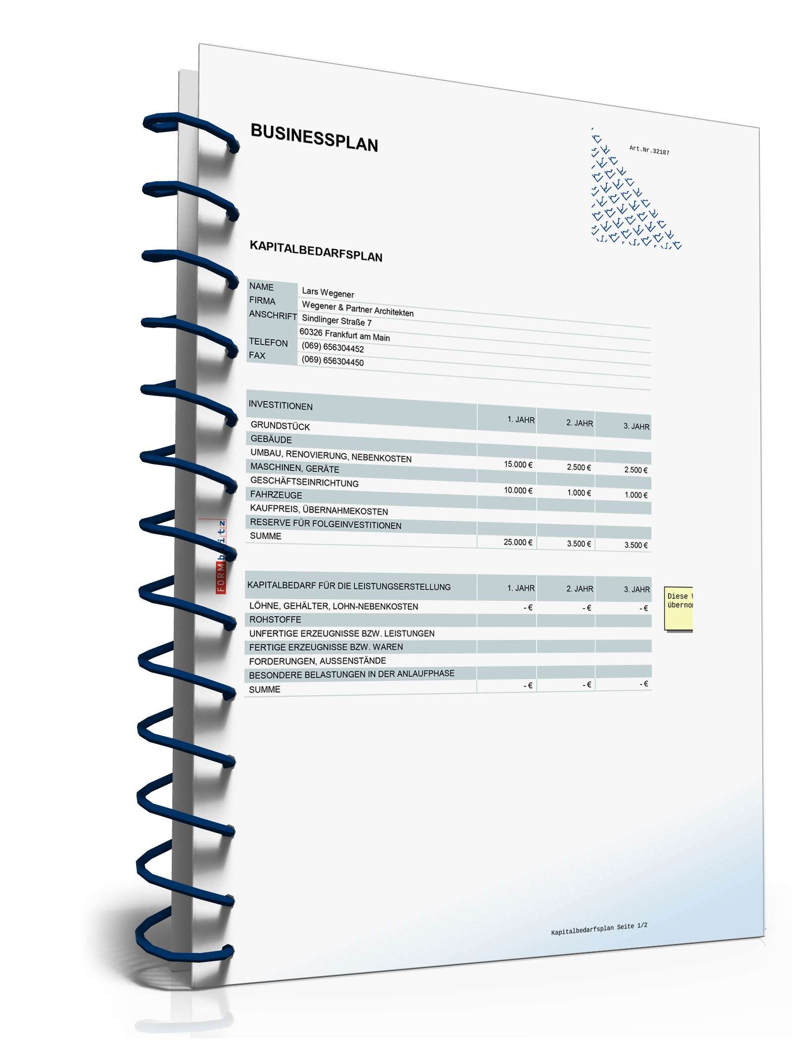 Businessplan Architekturbüro Excel. Seite: 20