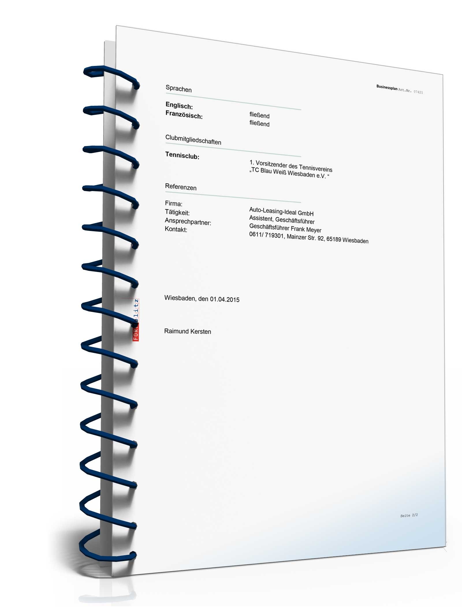 Businessplan für ein Leasingunternehmen Excel. Seite: 18