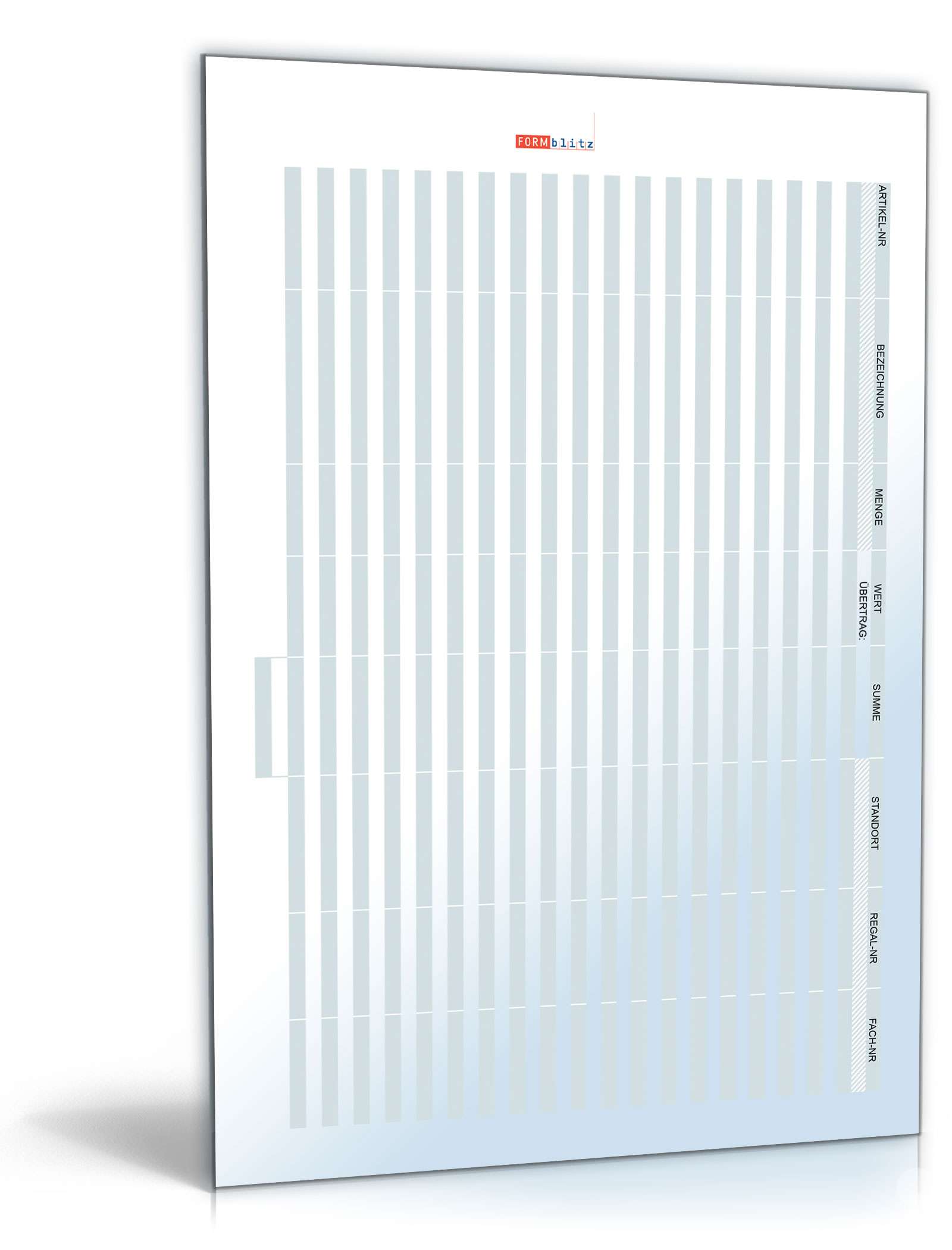 Inventarliste Handel Excel. Seite: 2