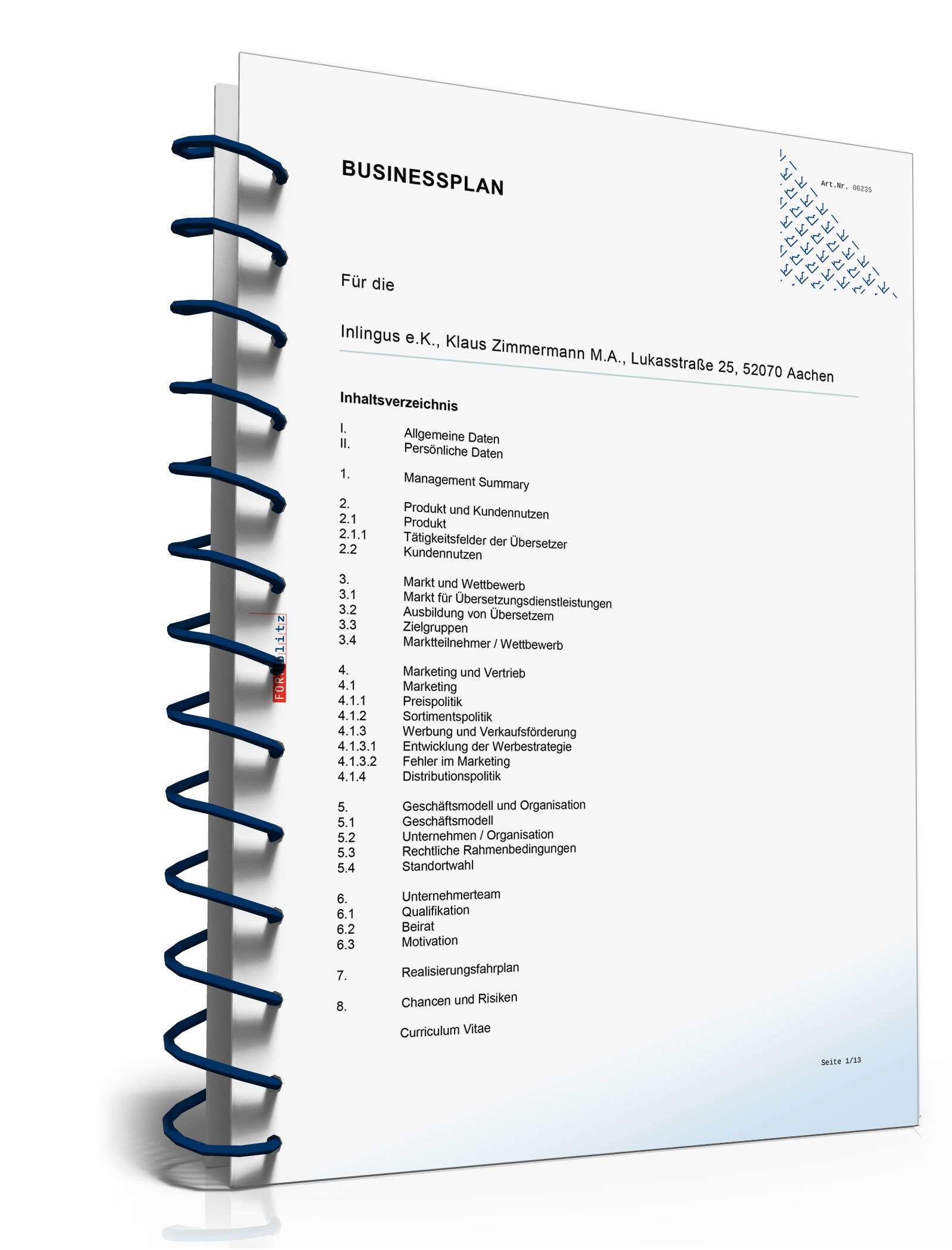 Businessplan Übersetzungsbüro Excel. Seite: 4