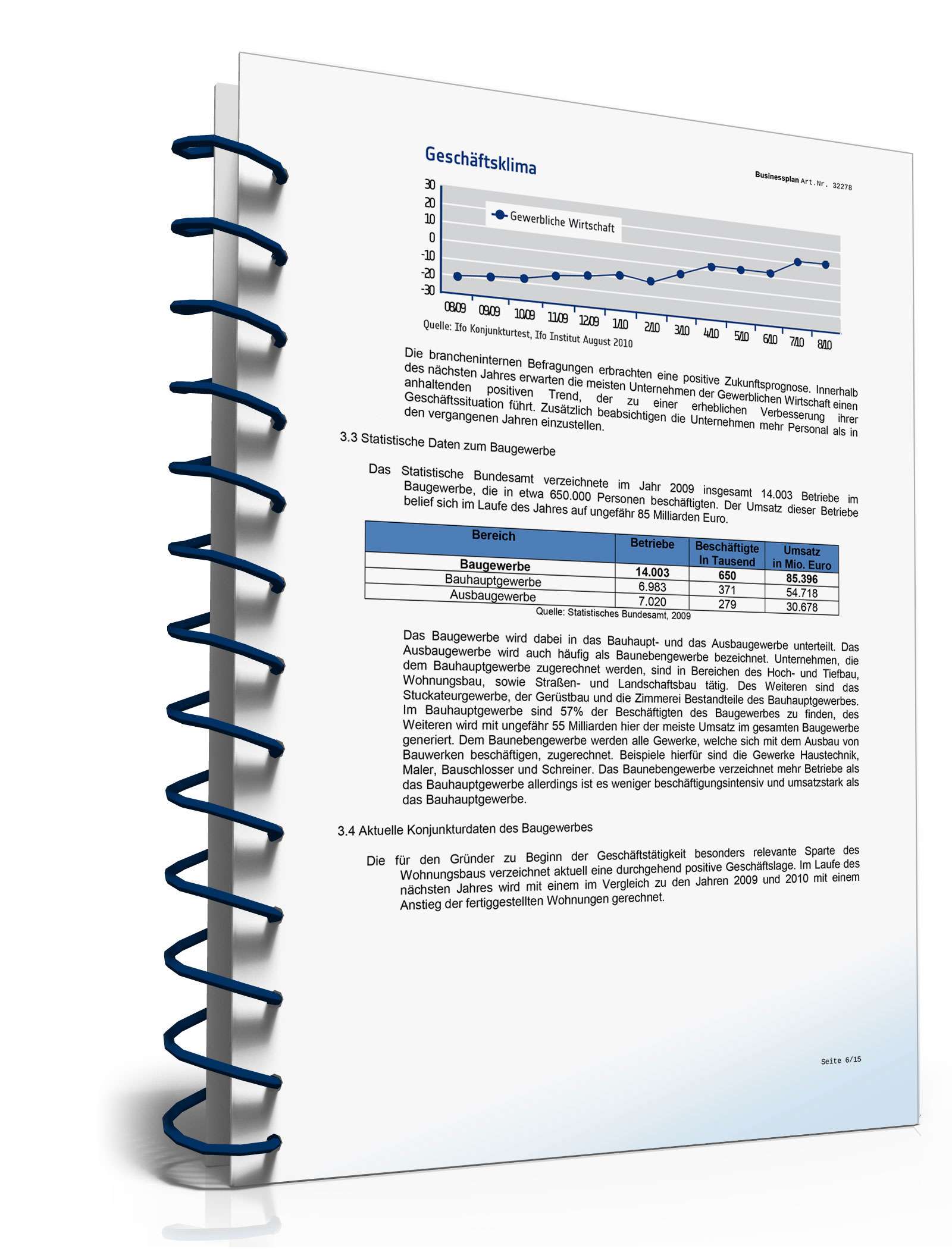 Businessplan Bauunternehmen Excel. Seite: 10